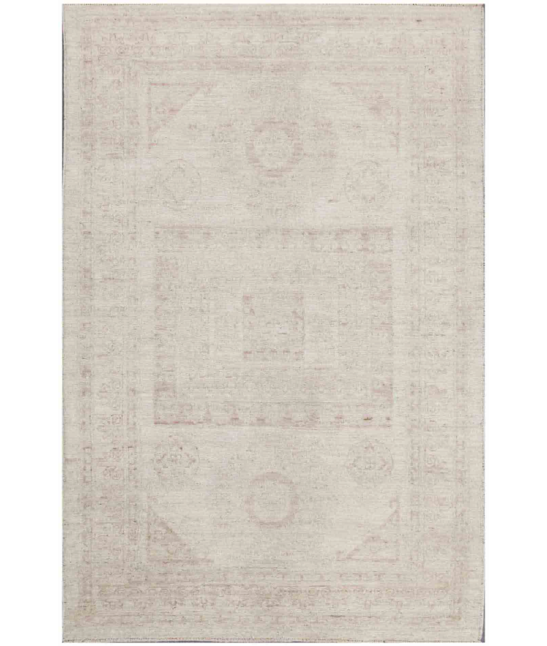 Hand Knotted Oushak Wool Rug  - 3' 11" X 6' 1"