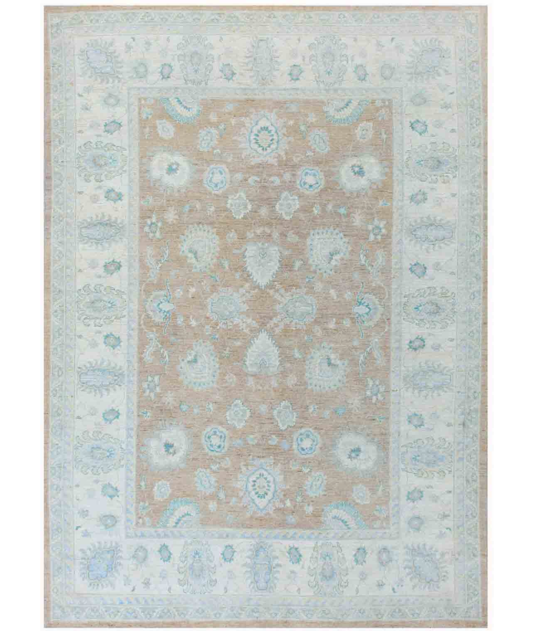 Hand Knotted Oushak Wool Rug  - 9' 0" X 12' 6"