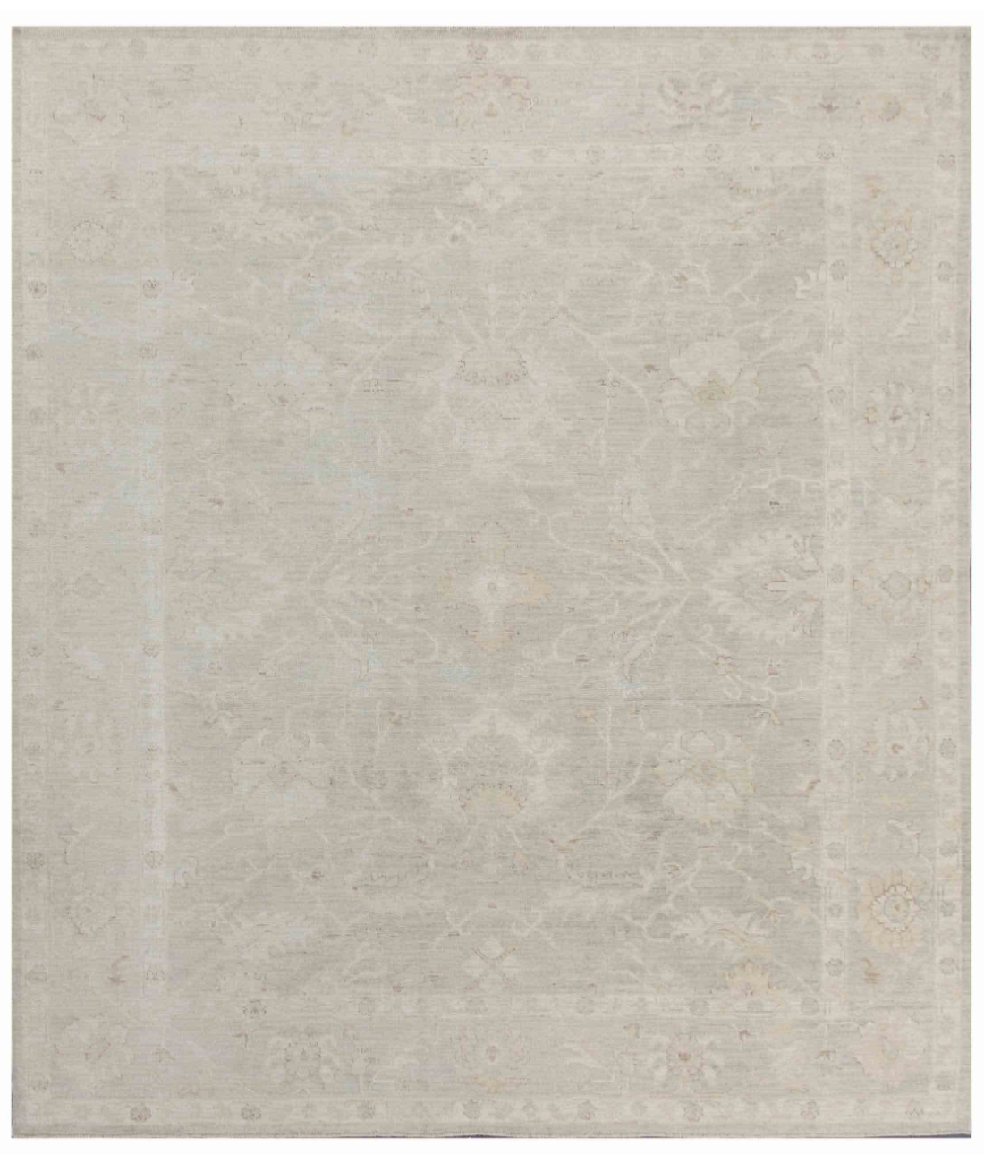 Hand Knotted Oushak Wool Rug  - 8' 8" X 10' 1"