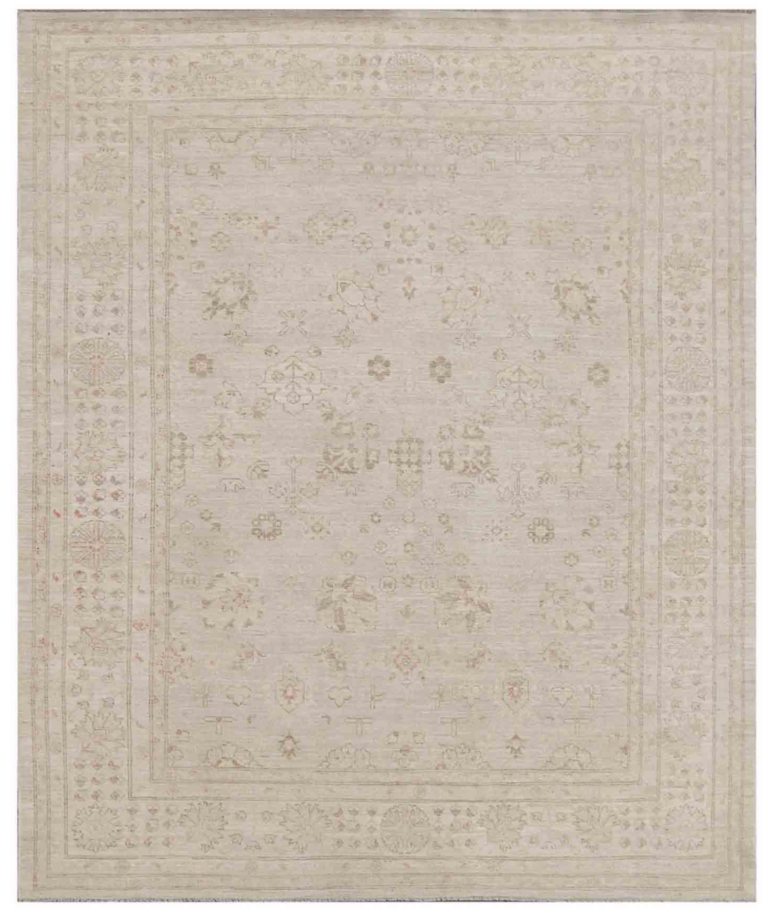 Hand Knotted Oushak Wool Rug  - 7&#39; 11&quot; X 9&#39; 7&quot;