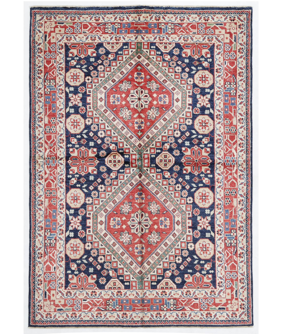 Hand Knotted Oushak Wool Rug  - 4' 10" X 7' 0"