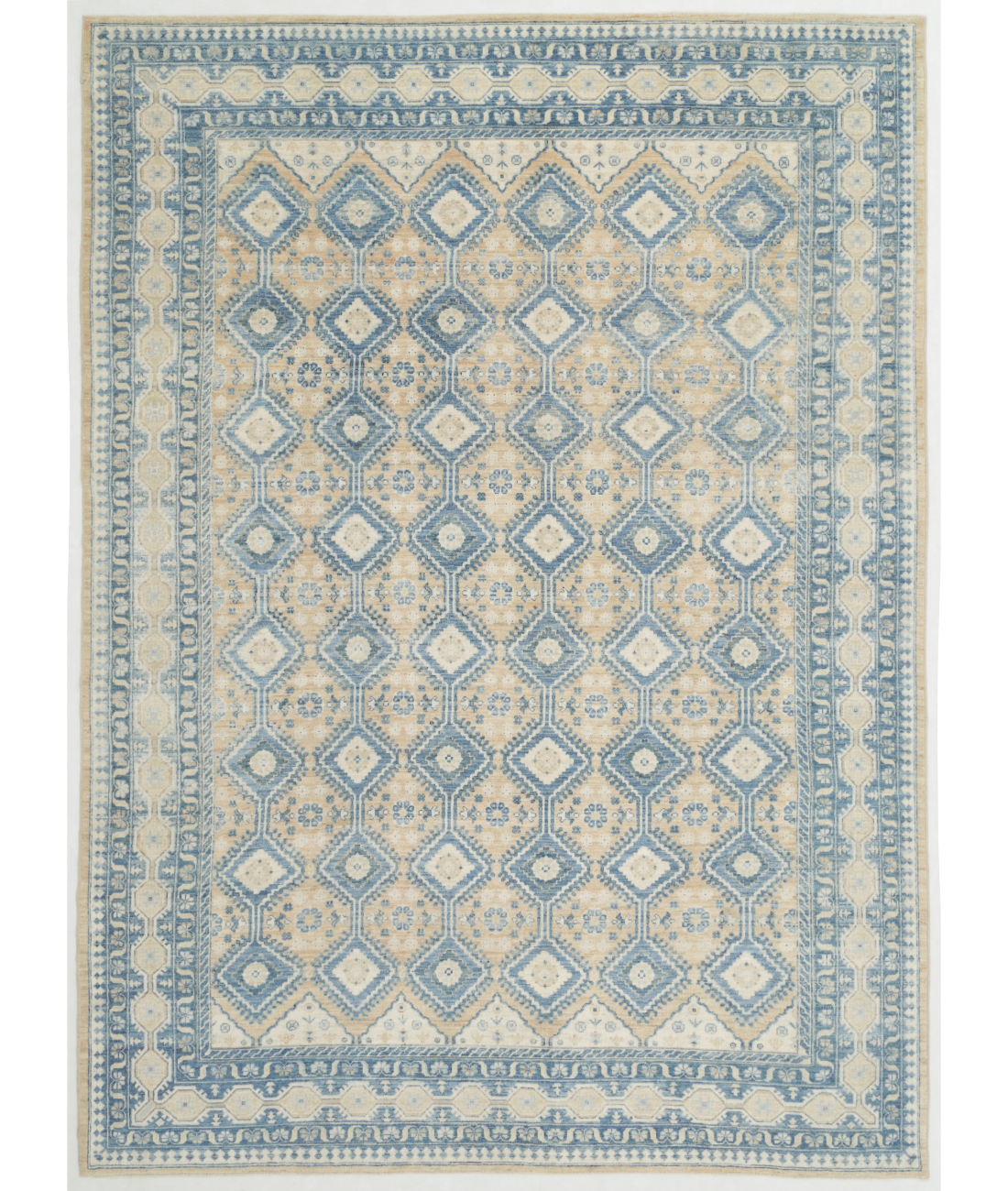 Hand Knotted Oushak Wool Rug 10' 9" X 14' 8" 10' 9" X 14' 8" (328 X 447) / Red / Gold