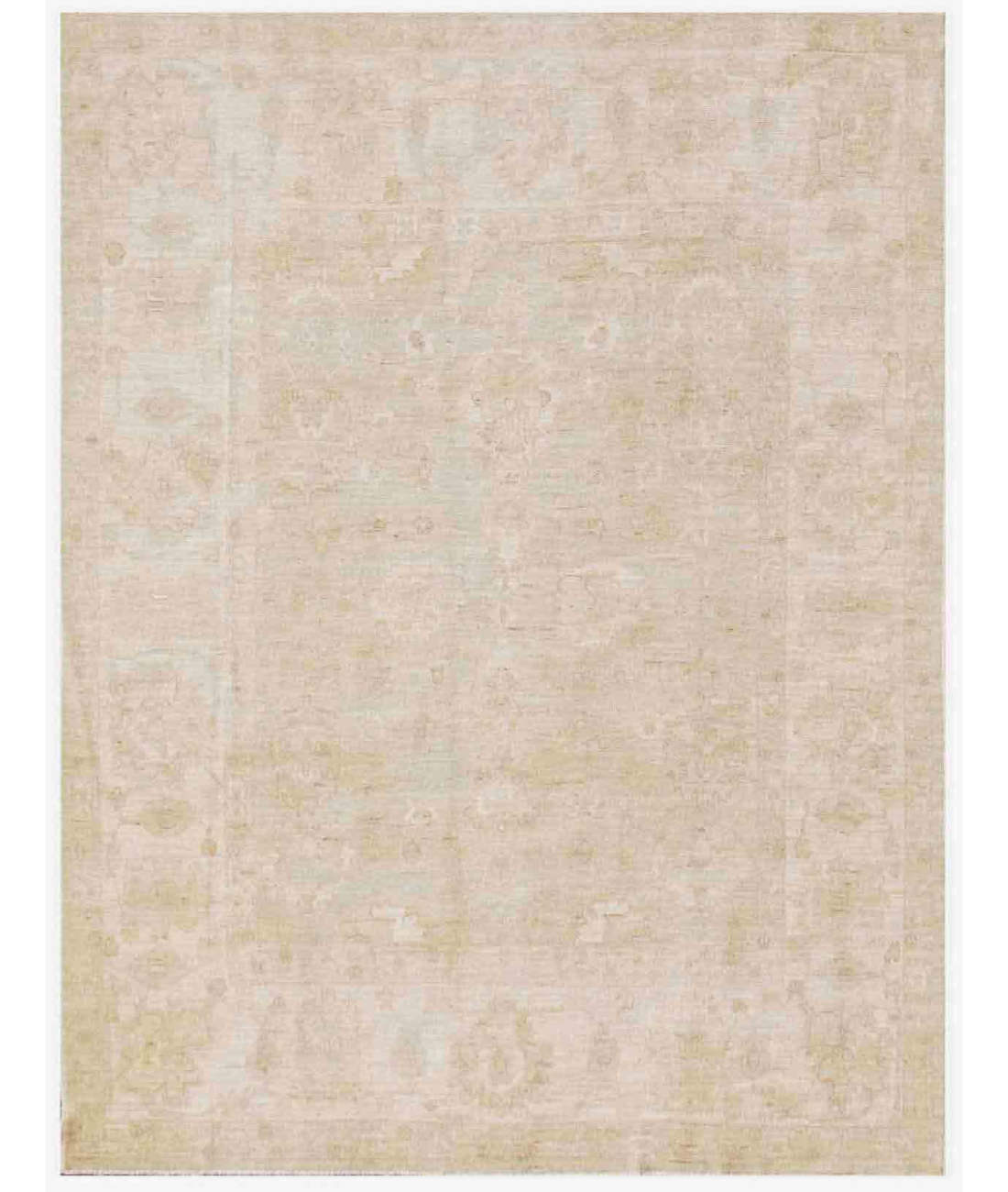 Hand Knotted Oushak Wool Rug 8' 0" X 10' 2" 8' 0" X 10' 2" (244 X 310) / Grey / Ivory