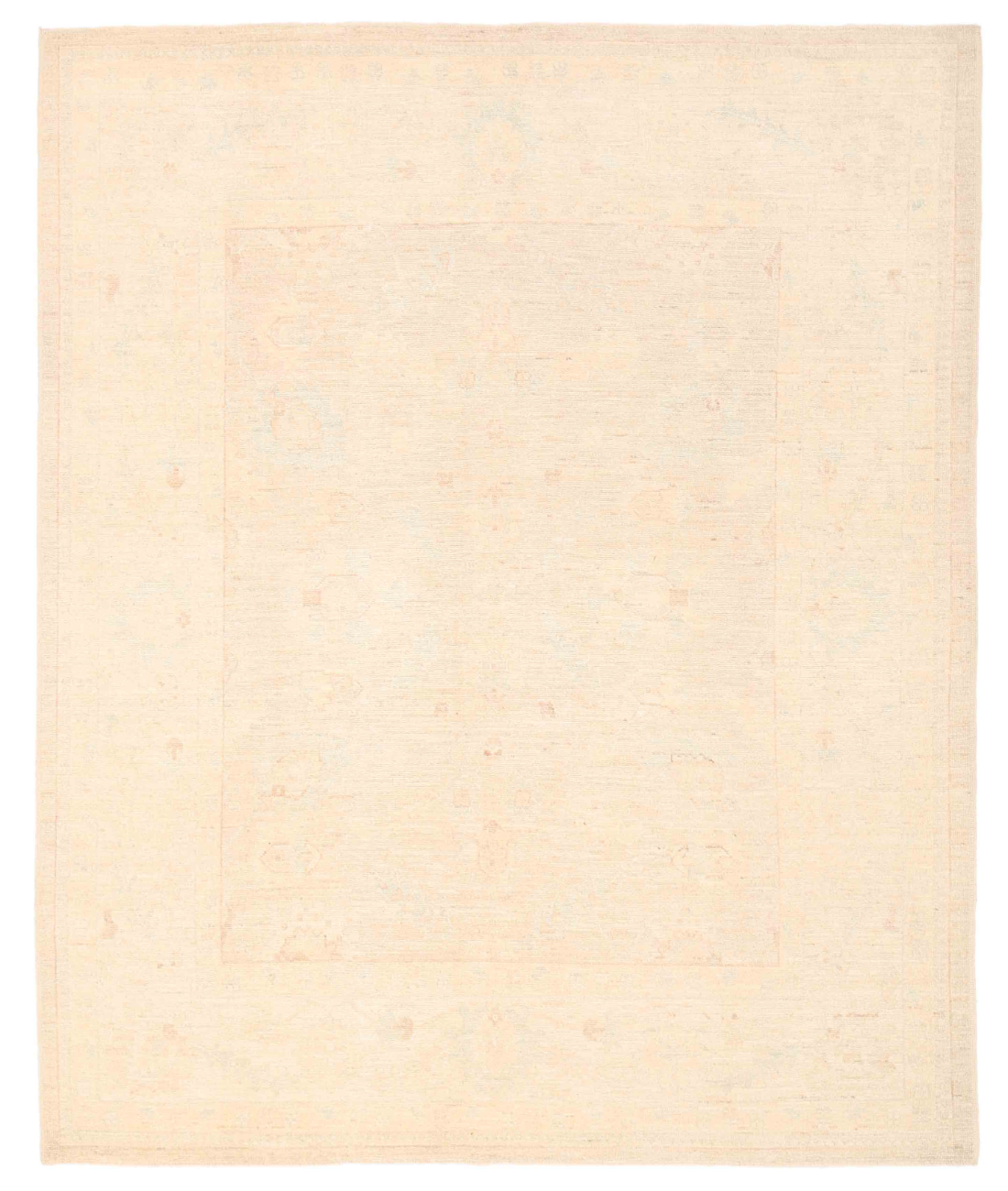 Hand Knotted Oushak Wool Rug 8' 0" X 9' 9" 8' 0" X 9' 9" (244 X 297) / Grey / Ivory