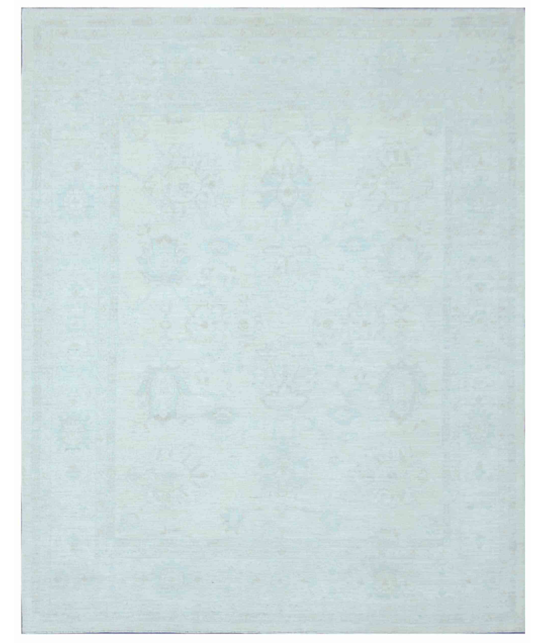 Hand Knotted Oushak Wool Rug 8' 0" X 9' 11" 8' 0" X 9' 11" (244 X 302) / Ivory / Ivory