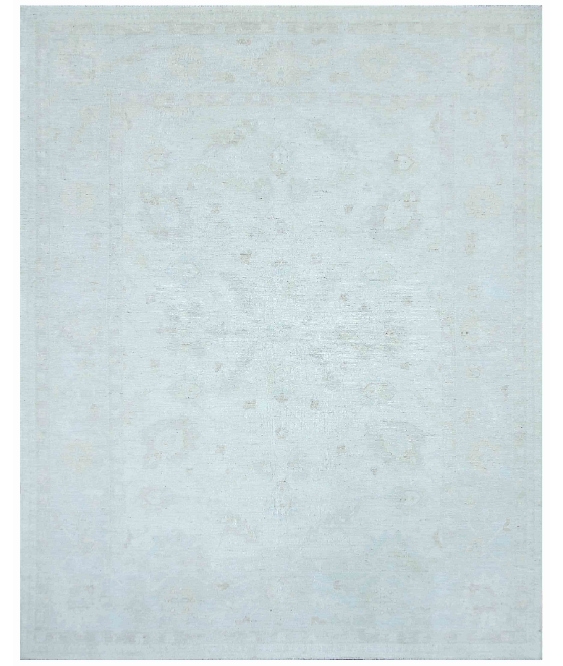 Hand Knotted Oushak Wool Rug 11' 10" X 14' 10" 11' 10" X 14' 10" (361 X 452) / Ivory / Grey