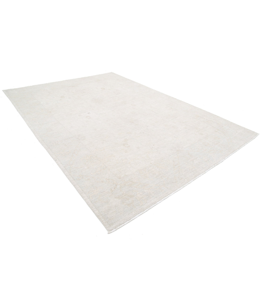 Hand Knotted Oushak Wool Rug - 8'5'' x 11'11'' 8'5'' x 11'11'' (253 X 358) / Ivory / Taupe