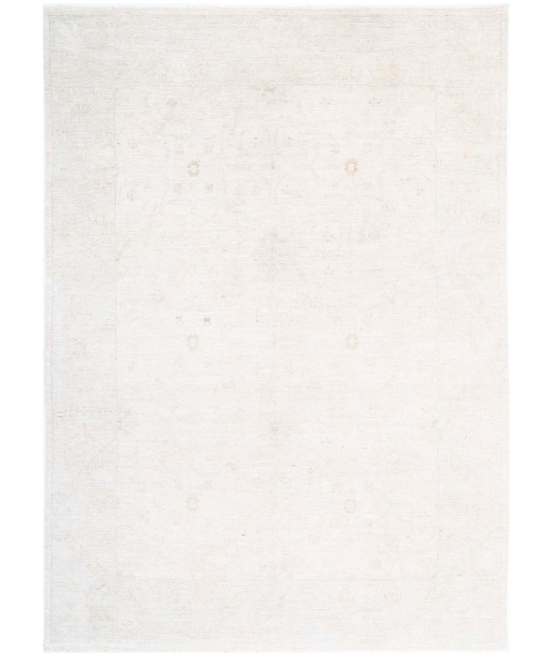 Hand Knotted Oushak Wool Rug - 8&#39;5&#39;&#39; x 11&#39;11&#39;&#39; 8&#39;5&#39;&#39; x 11&#39;11&#39;&#39; (253 X 358) / Ivory / Taupe