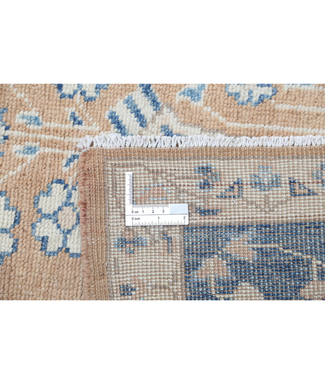 Hand Knotted Oushak Wool Rug - 9'2'' x 12'3'' 9'2'' x 12'3'' (275 X 368) / Taupe / Blue