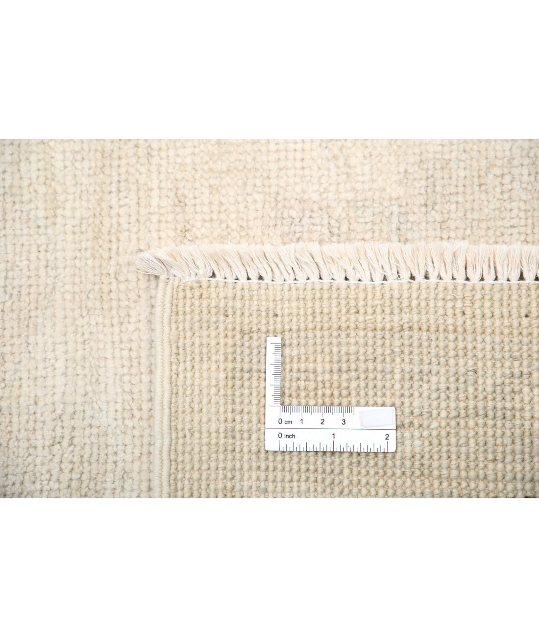 Hand Knotted Oushak Wool Rug - 9'11'' x 13'1'' 9'11'' x 13'1'' (298 X 393) / Ivory / Grey