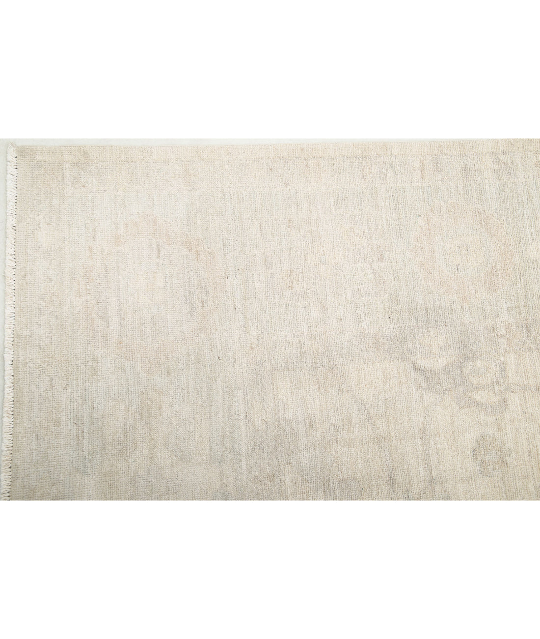 Hand Knotted Oushak Wool Rug - 9'11'' x 13'1'' 9'11'' x 13'1'' (298 X 393) / Ivory / Grey