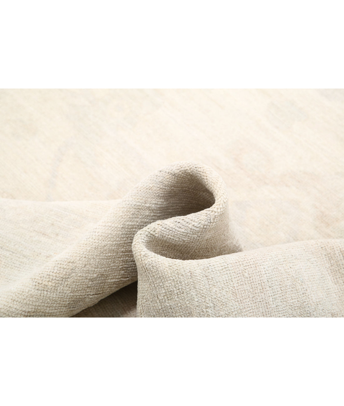 Hand Knotted Oushak Wool Rug - 9'11'' x 13'1'' 9'11'' x 13'1'' (298 X 393) / Ivory / Grey