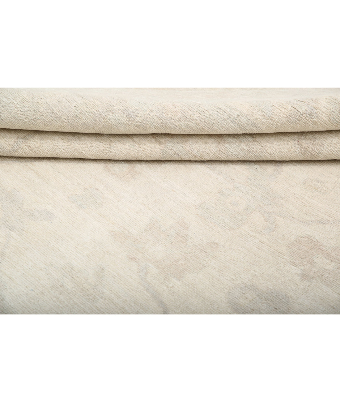 Hand Knotted Oushak Wool Rug - 9'11'' x 13'1'' 9'11'' x 13'1'' (298 X 393) / Ivory / Grey