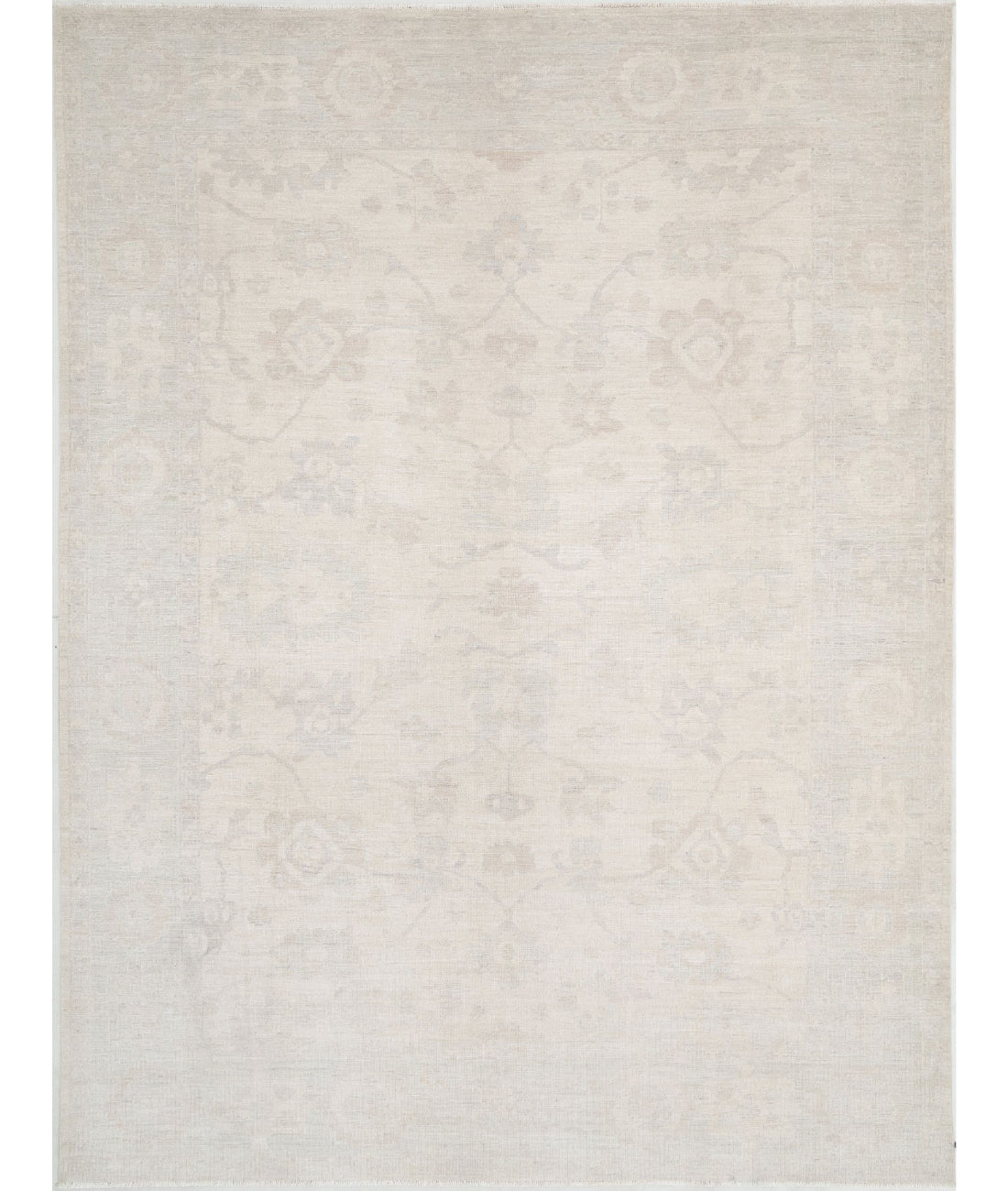 Hand Knotted Oushak Wool Rug - 9'11'' x 13'1''