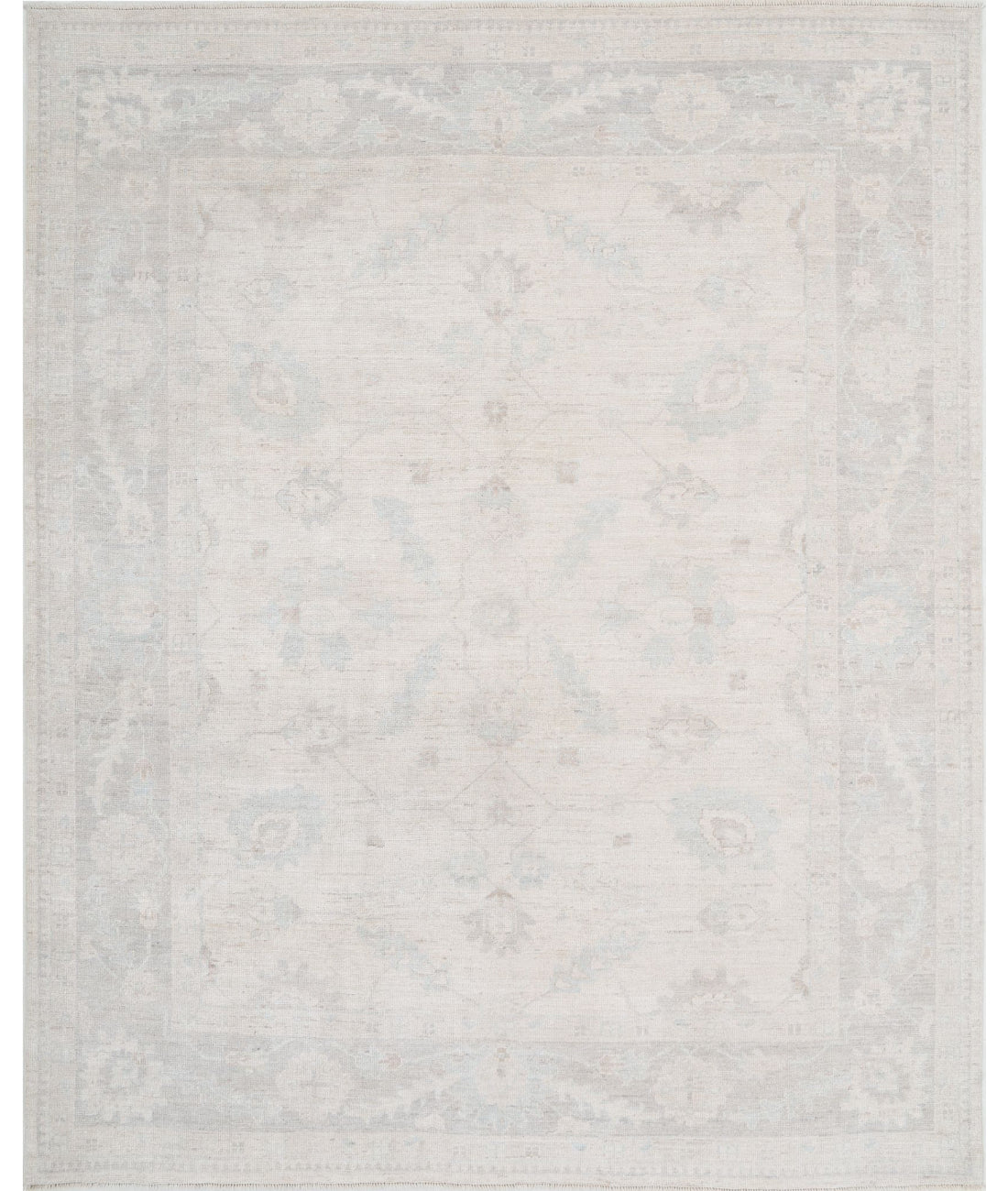 Hand Knotted Oushak Wool Rug - 8'1'' x 10'0''