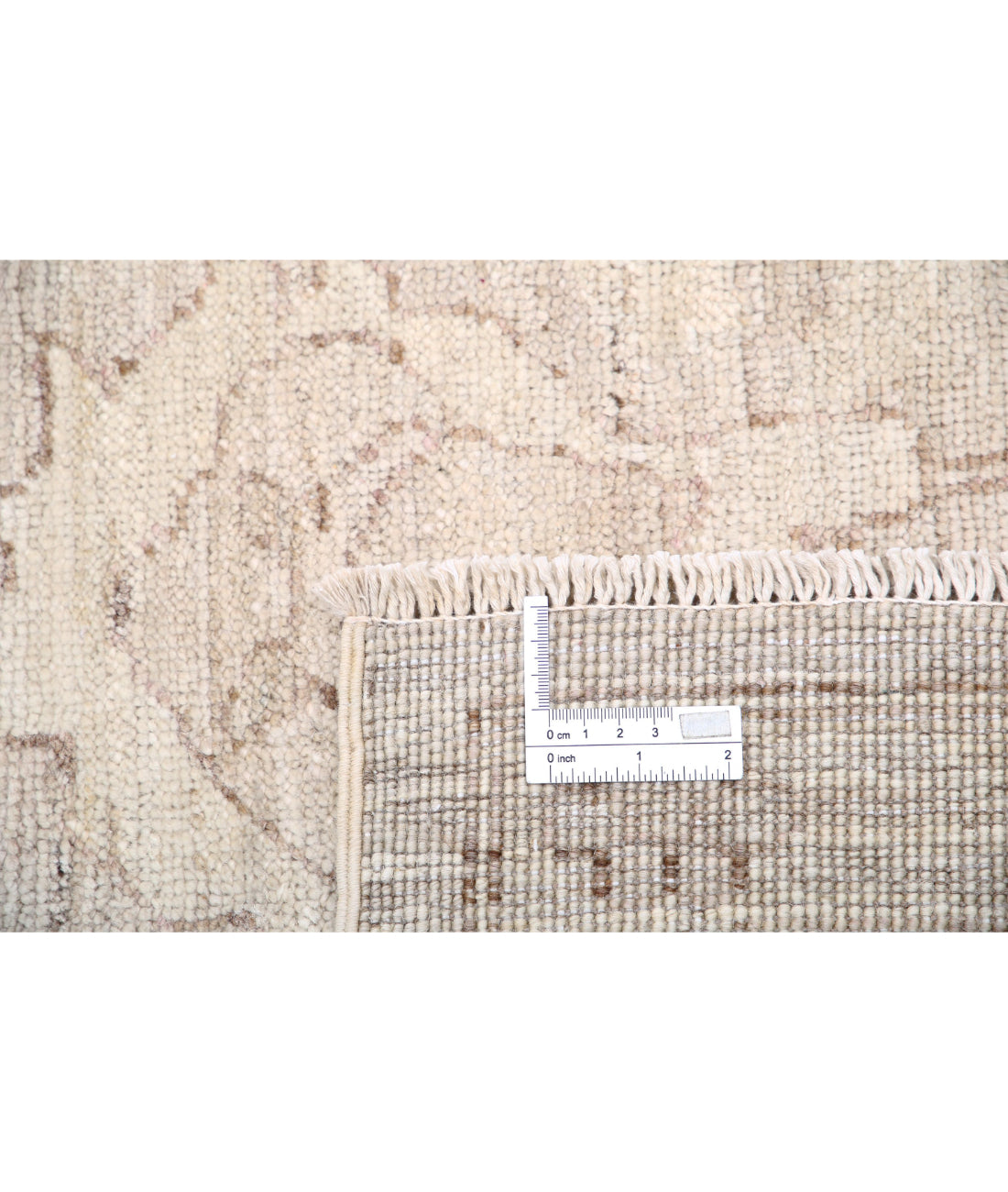 Hand Knotted Oushak Wool Rug - 8'0'' x 9'11'' 8'0'' x 9'11'' (240 X 298) / Ivory / Taupe
