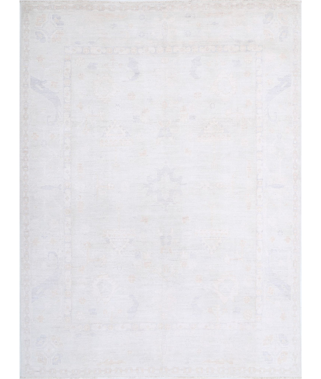 Hand Knotted Oushak Wool Rug - 7'11'' x 10'9''