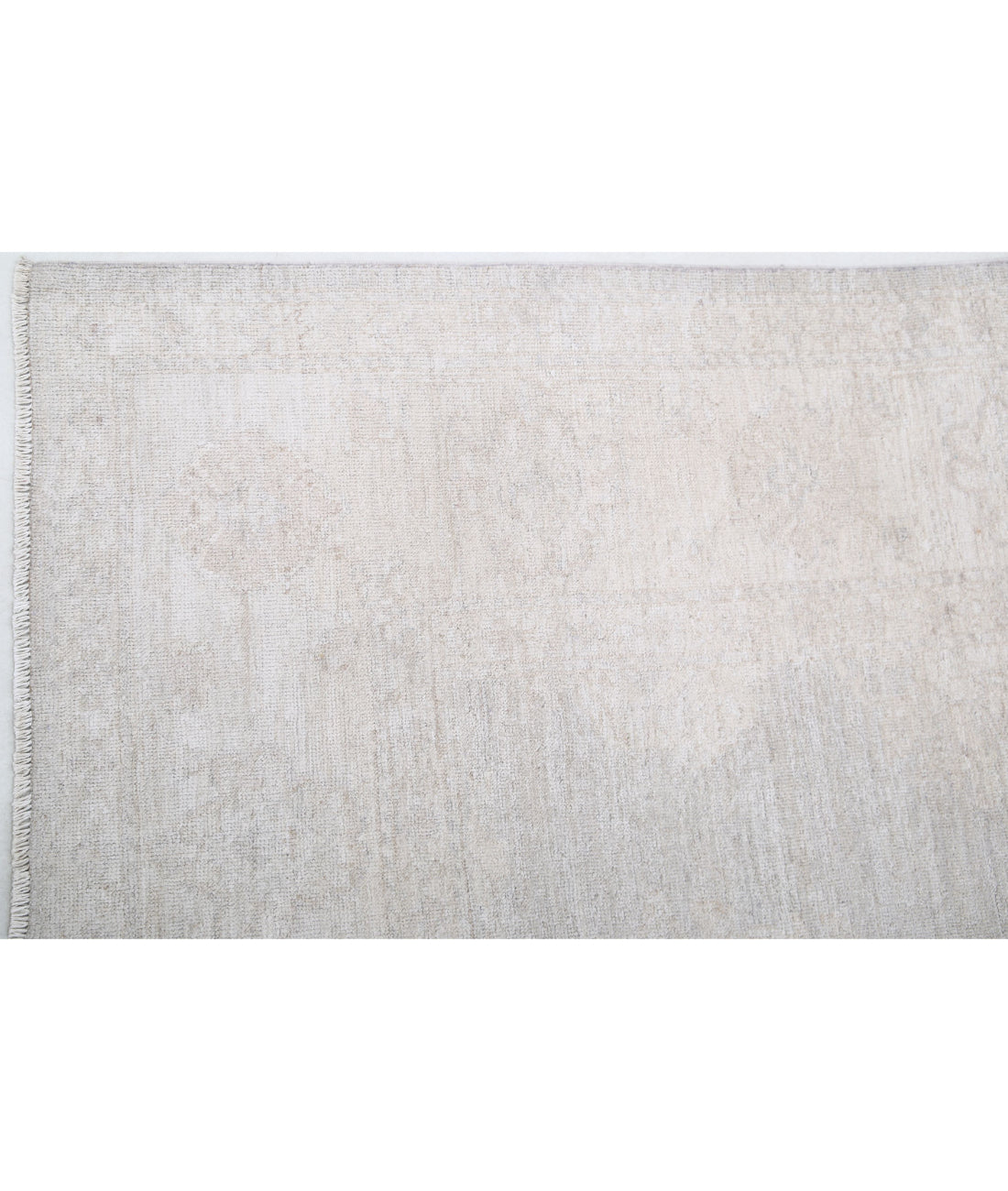 Hand Knotted Oushak Wool Rug - 7'10'' x 9'0'' 7'10'' x 9'0'' (235 X 270) / Grey / Ivory