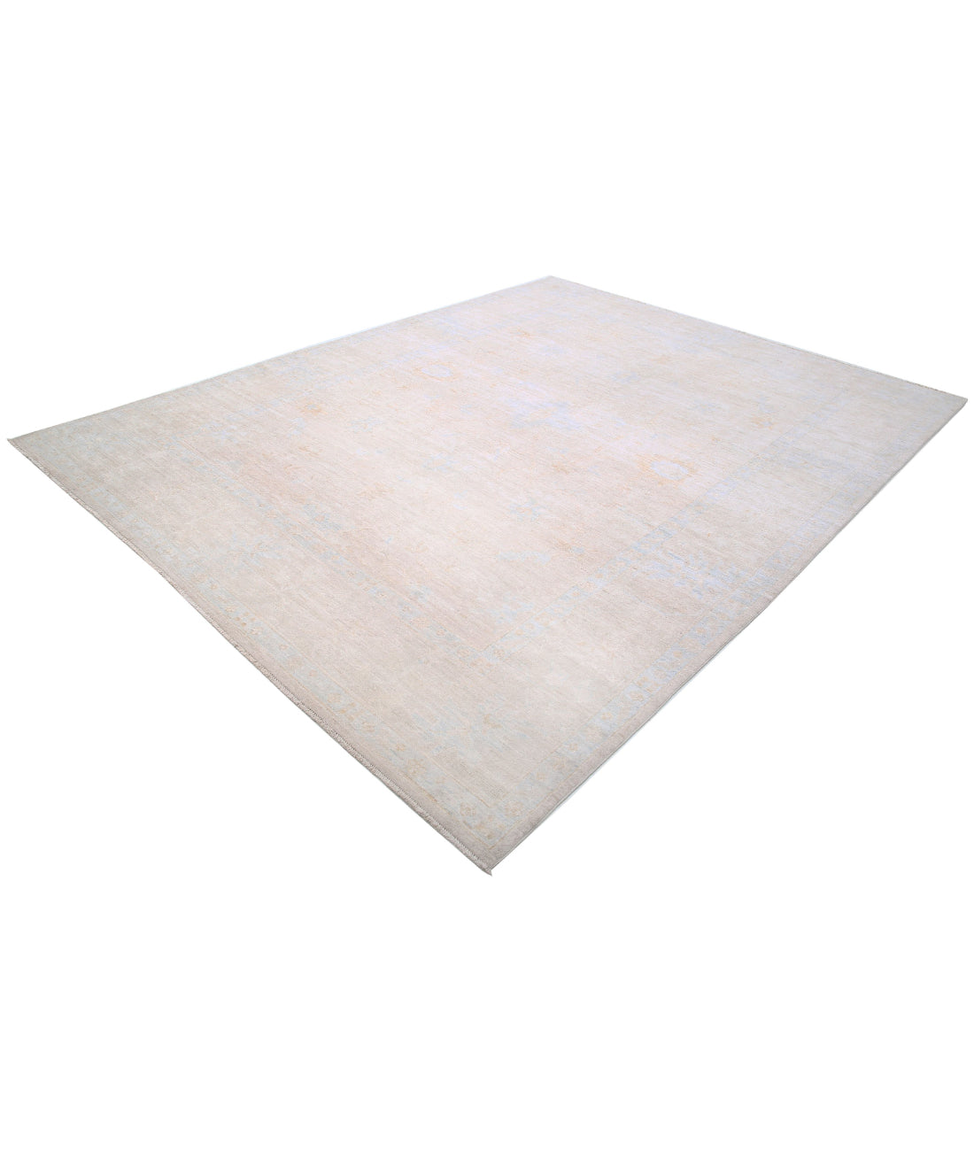 Hand Knotted Oushak Wool Rug - 8'8'' x 11'3'' 8'8'' x 11'3'' (260 X 338) / Taupe / Ivory