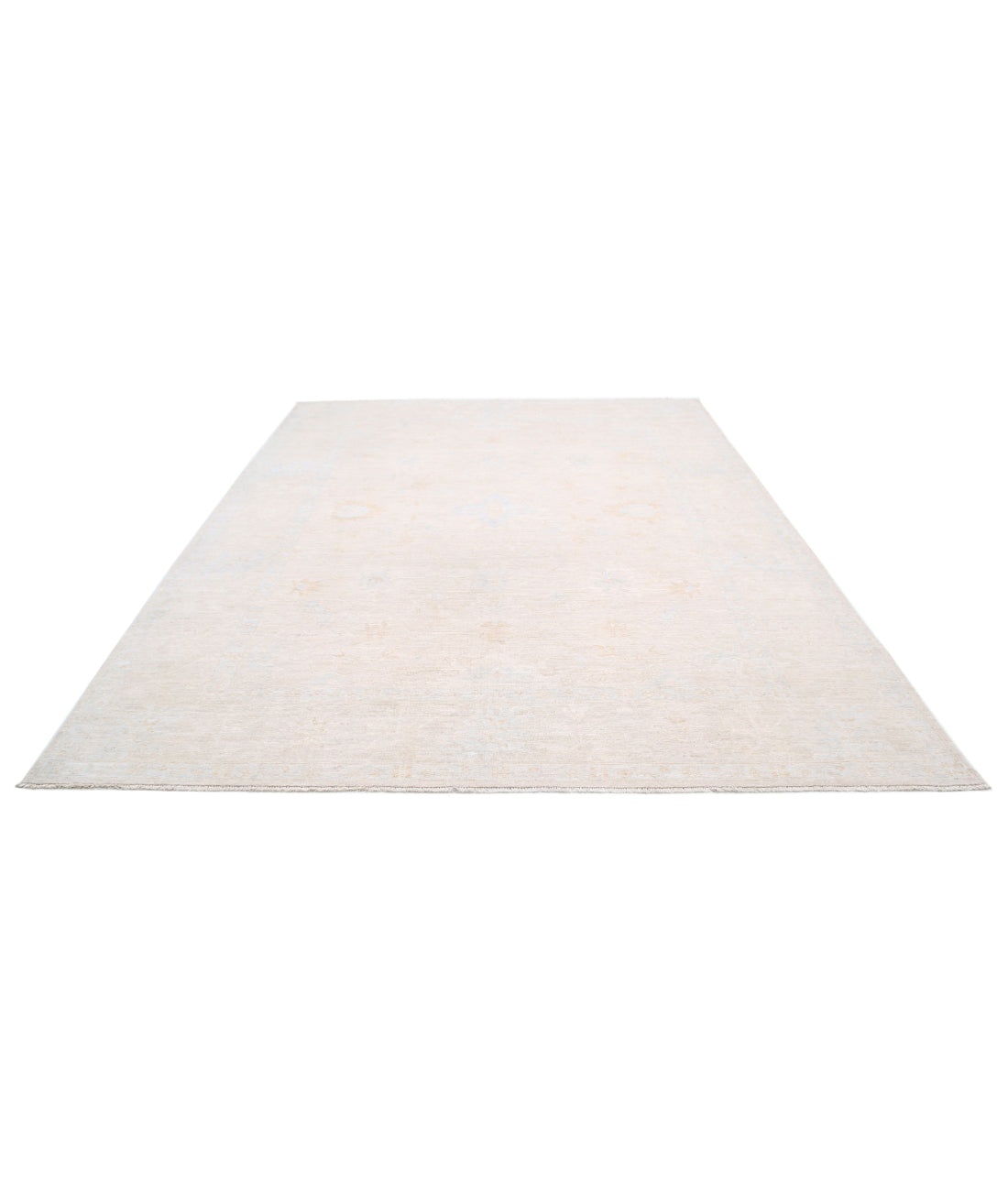 Hand Knotted Oushak Wool Rug - 8'8'' x 11'3'' 8'8'' x 11'3'' (260 X 338) / Taupe / Ivory