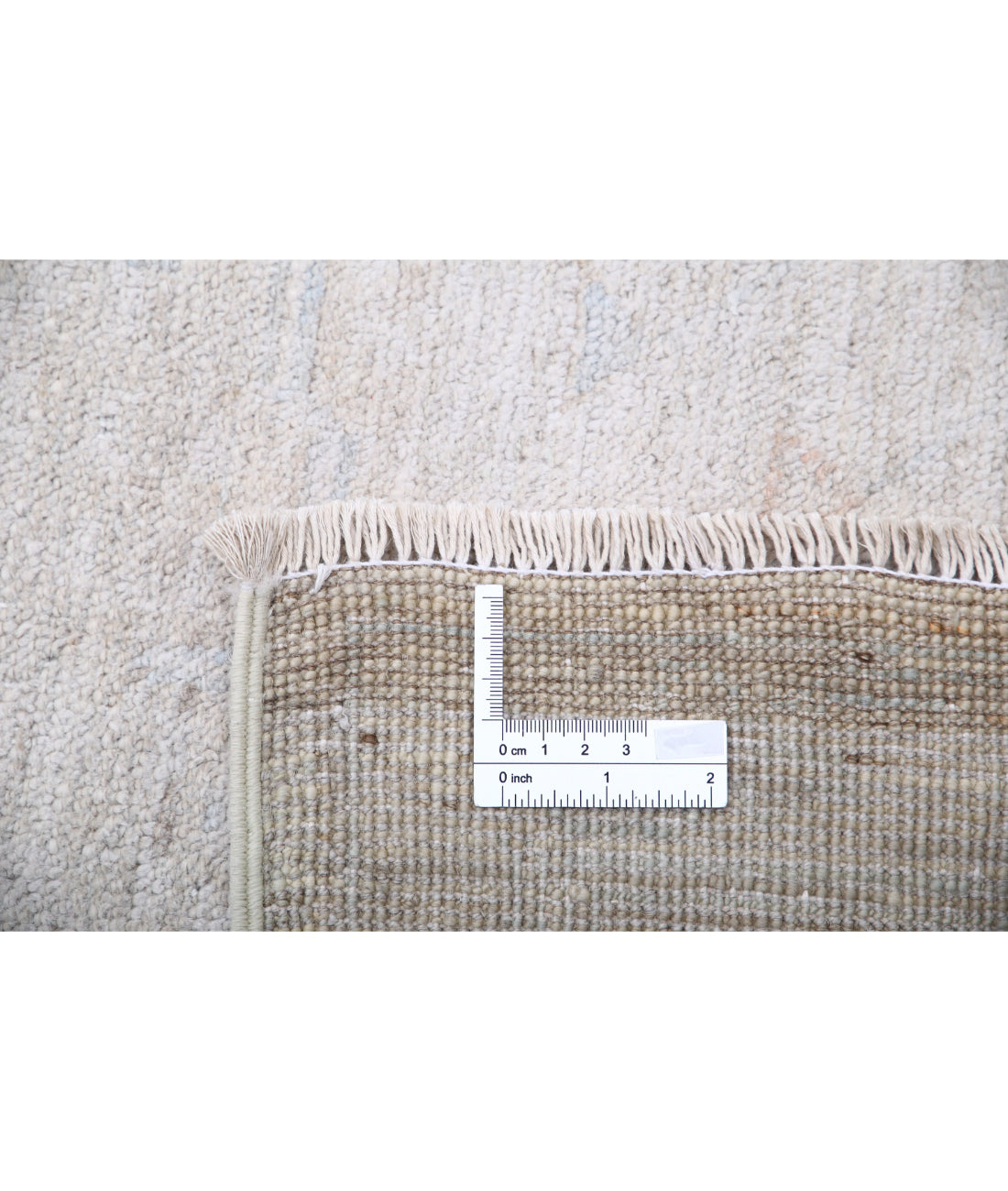 Hand Knotted Oushak Wool Rug - 8'5'' x 11'10'' 8'5'' x 11'10'' (253 X 355) / Taupe / Blue