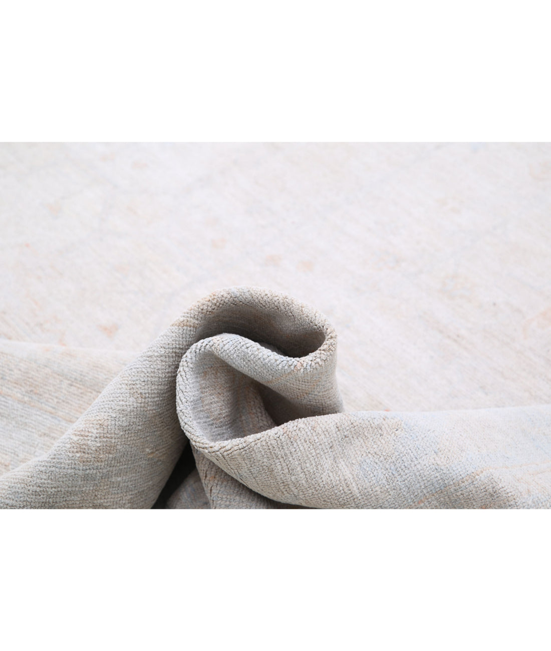 Hand Knotted Oushak Wool Rug - 8'5'' x 11'10'' 8'5'' x 11'10'' (253 X 355) / Taupe / Blue