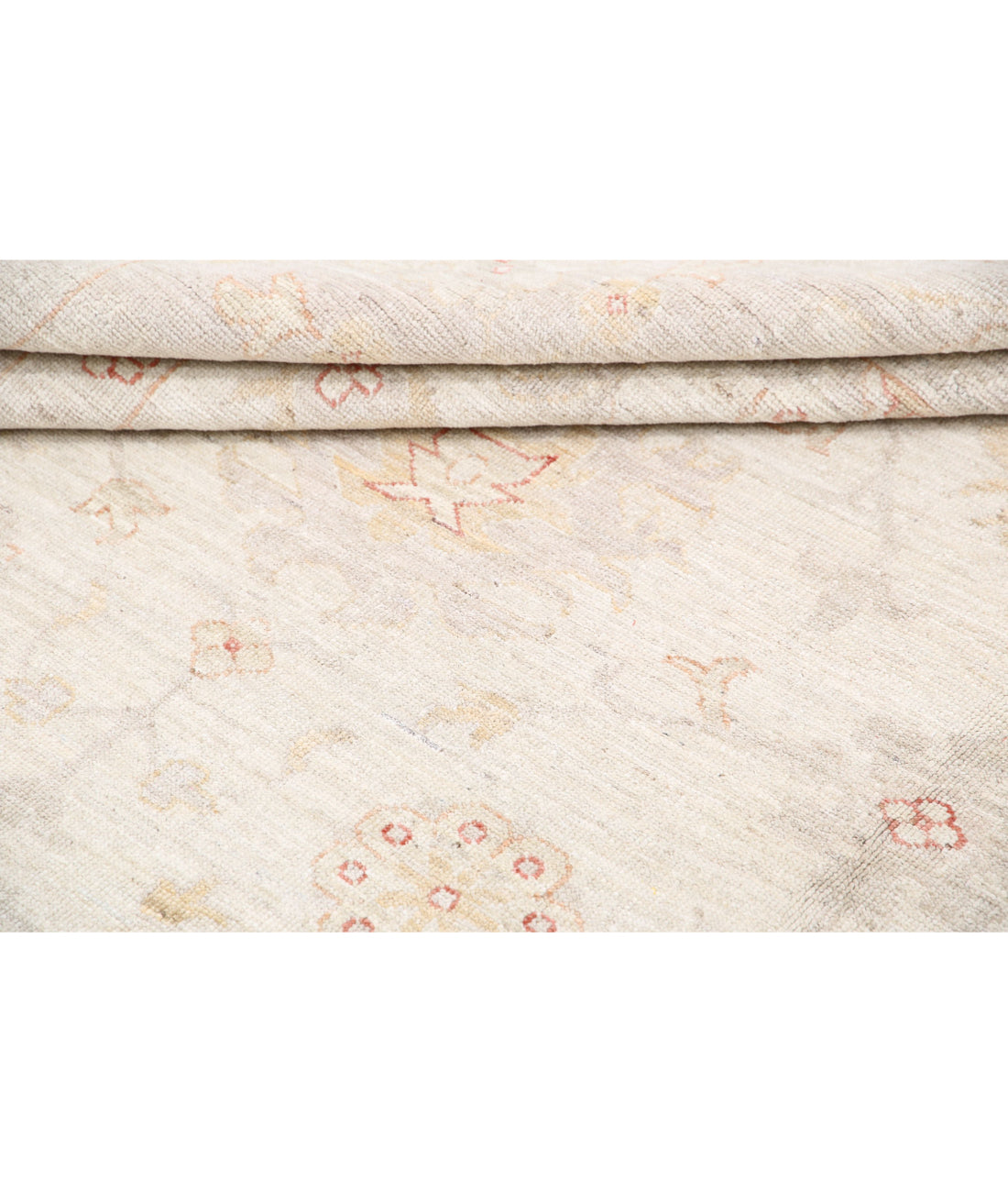 Hand Knotted Oushak Wool Rug - 8'10'' x 11'11'' 8'10'' x 11'11'' (265 X 358) / Ivory / Grey