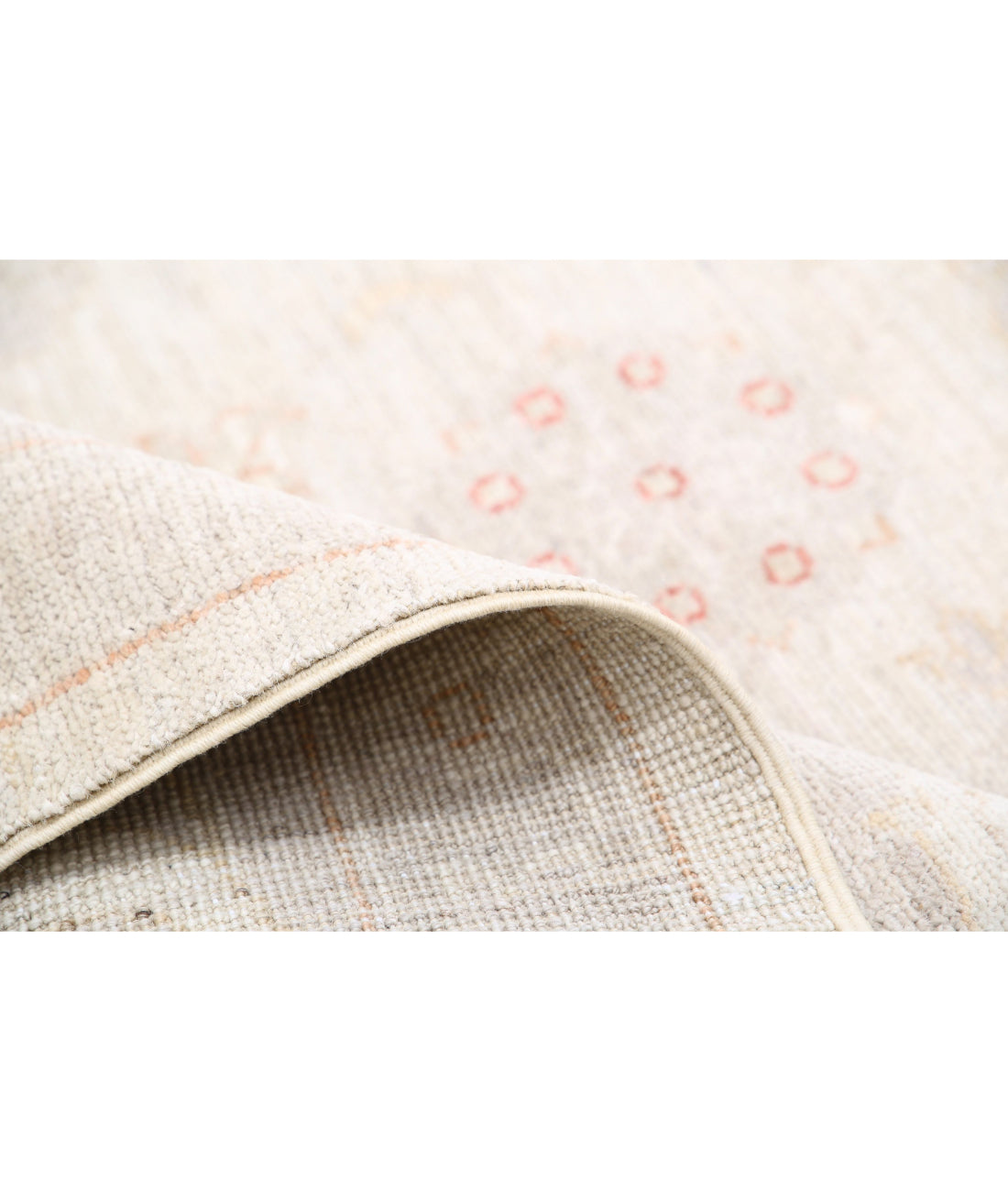 Hand Knotted Oushak Wool Rug - 8'10'' x 11'11'' 8'10'' x 11'11'' (265 X 358) / Ivory / Grey