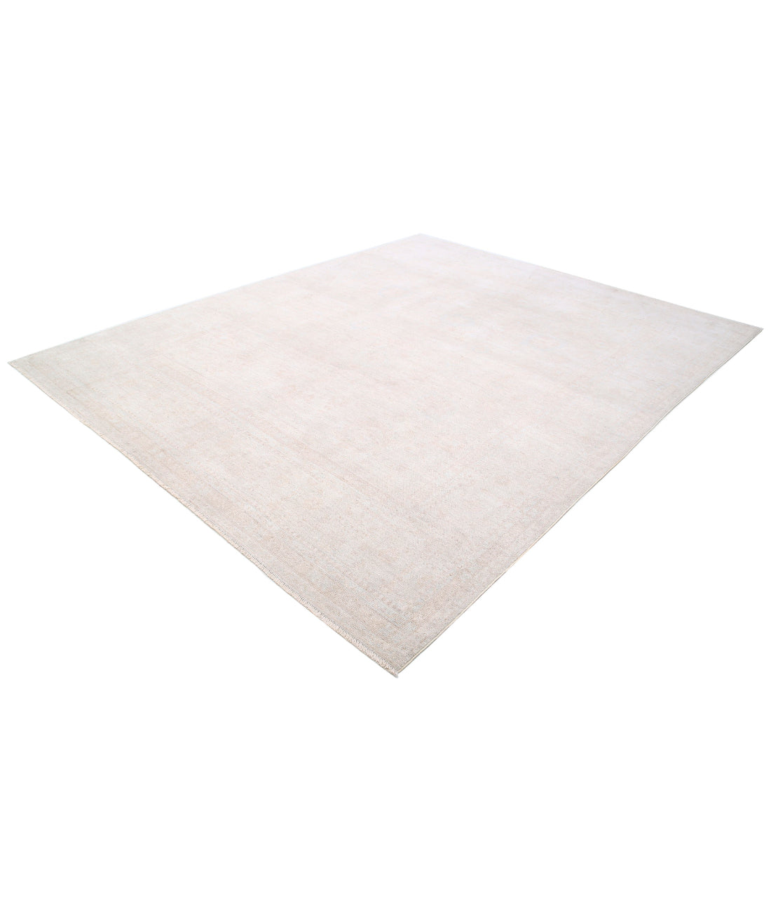 Hand Knotted Oushak Wool Rug - 9'2'' x 11'5'' 9'2'' x 11'5'' (275 X 343) / Ivory / Taupe