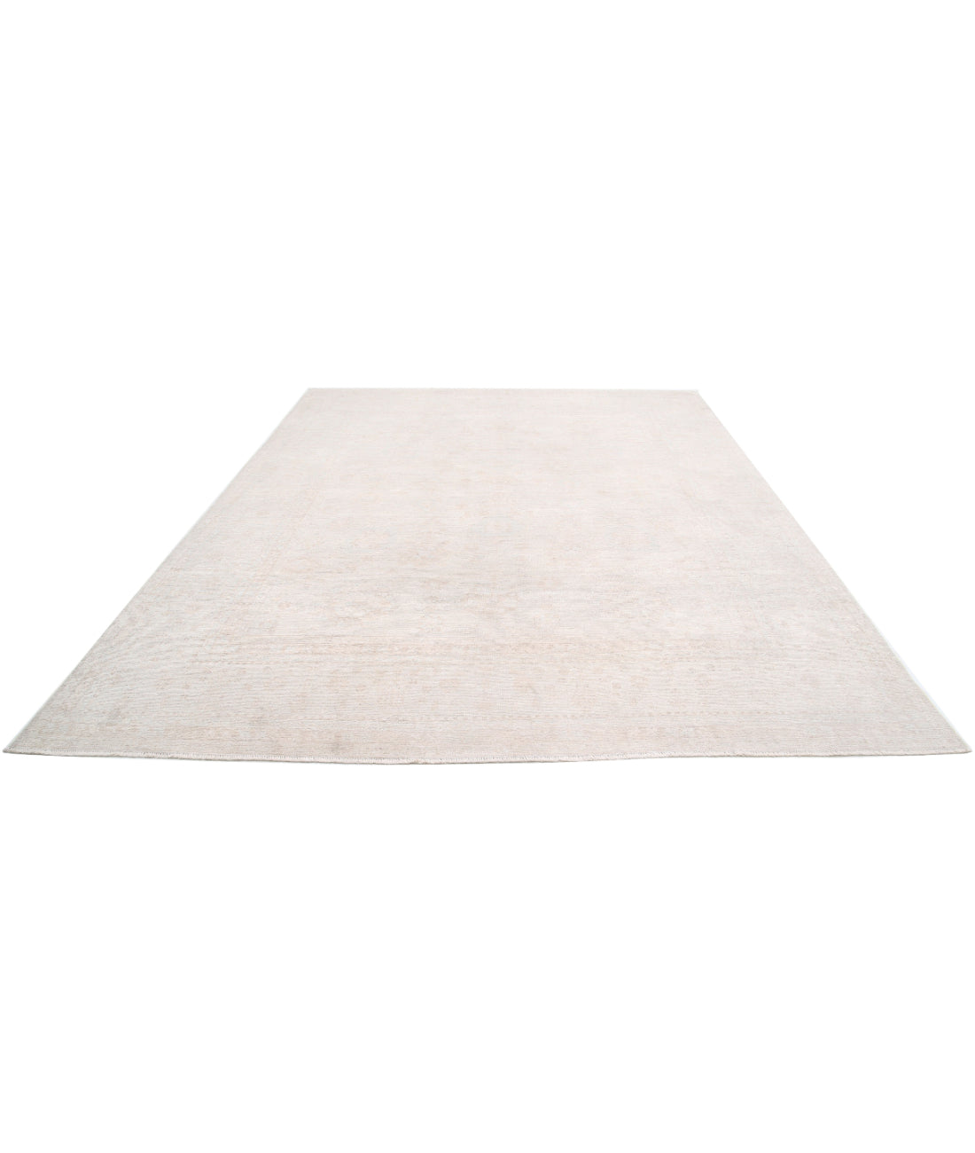 Hand Knotted Oushak Wool Rug - 9'2'' x 11'5'' 9'2'' x 11'5'' (275 X 343) / Ivory / Taupe