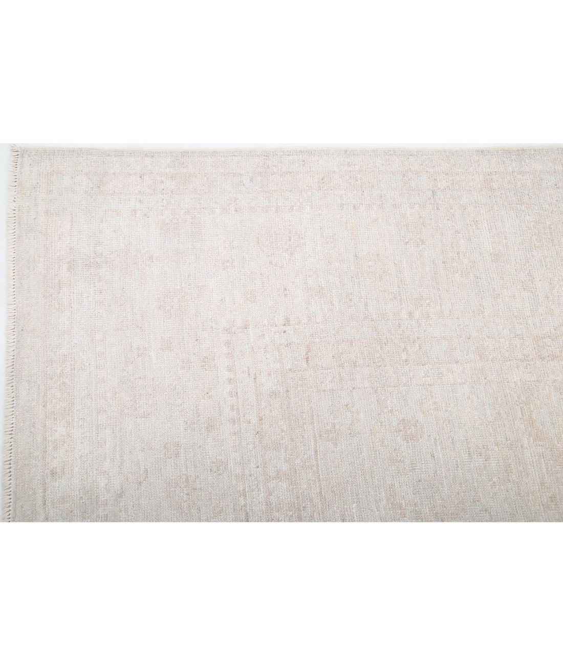 Hand Knotted Oushak Wool Rug - 9'2'' x 11'5'' 9'2'' x 11'5'' (275 X 343) / Ivory / Taupe