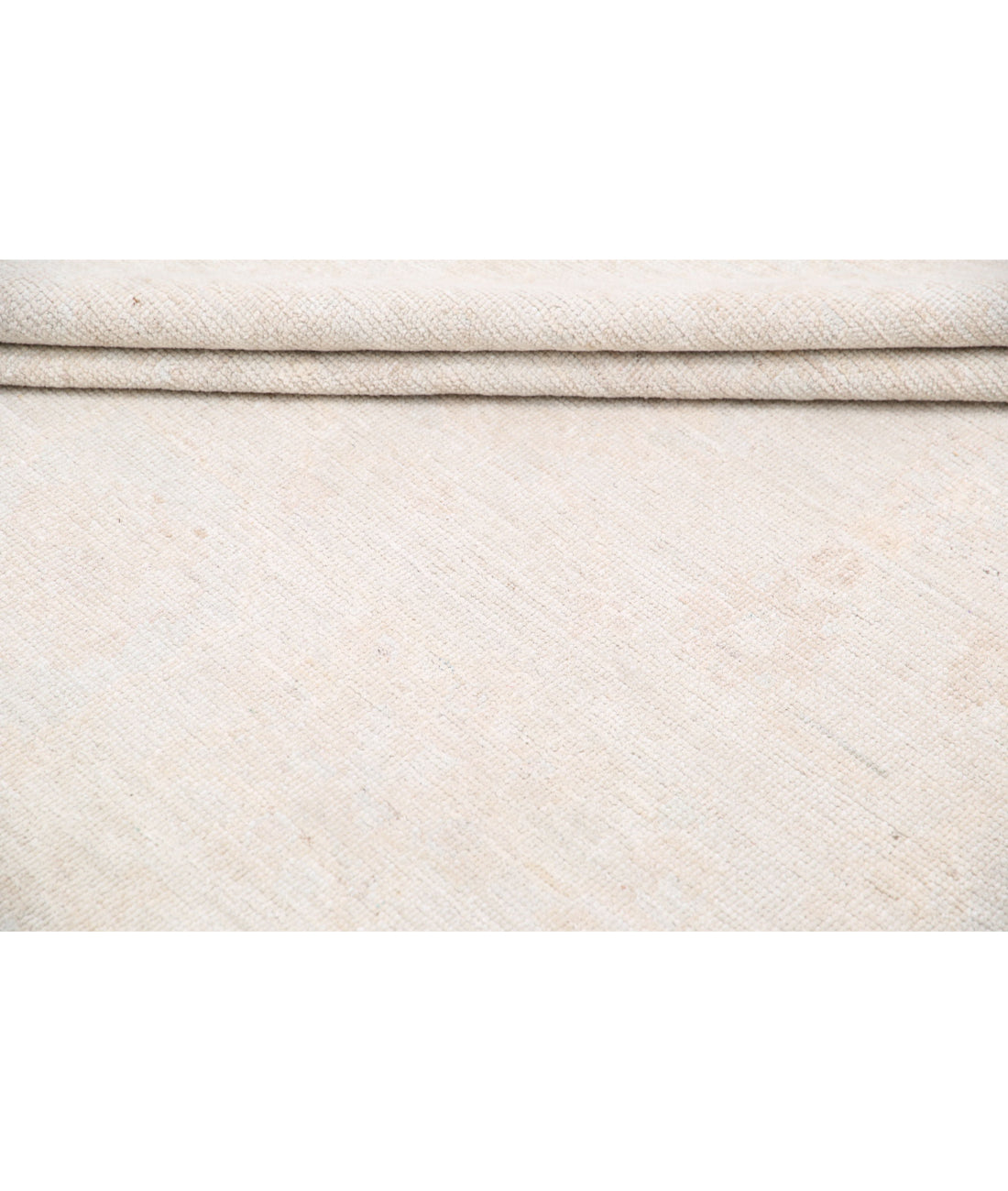Hand Knotted Oushak Wool Rug - 9'2'' x 11'5'' 9'2'' x 11'5'' (275 X 343) / Ivory / Taupe
