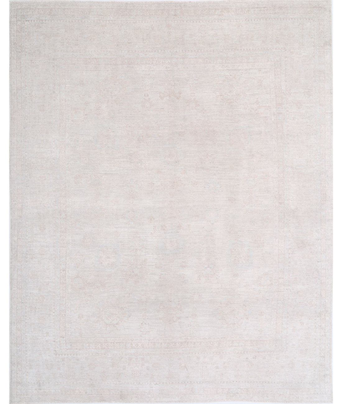 Hand Knotted Oushak Wool Rug - 9'2'' x 11'5''
