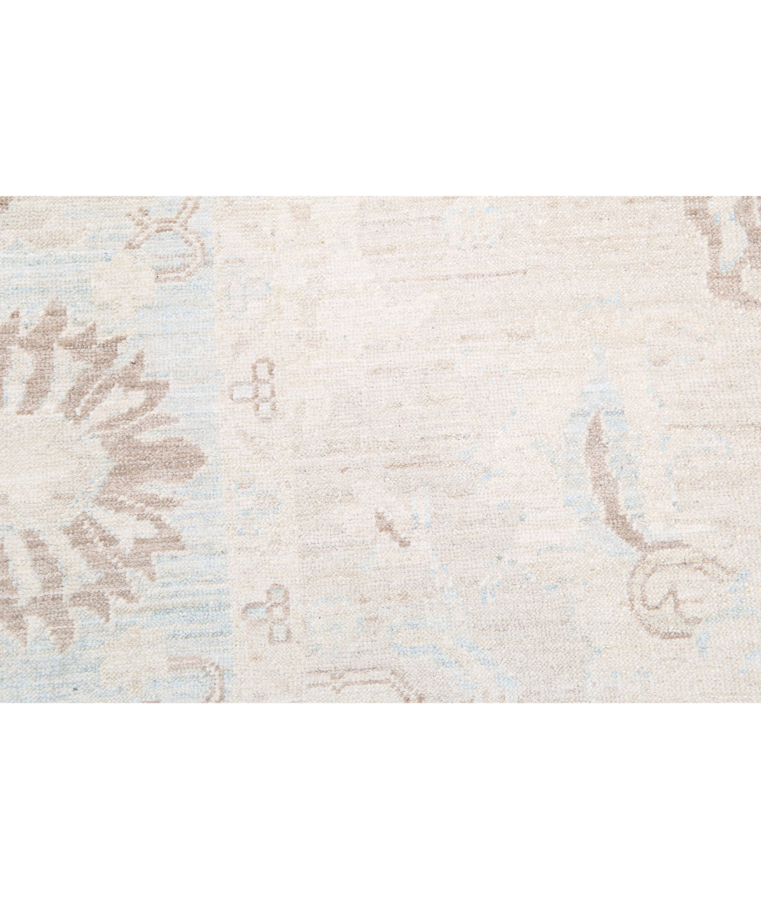 Hand Knotted Oushak Wool Rug - 8'8'' x 11'7'' 8'8'' x 11'7'' (260 X 348) / Ivory / Blue
