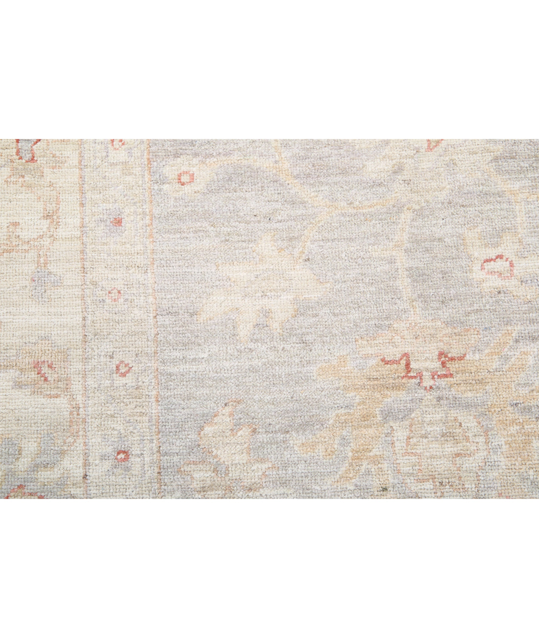 Hand Knotted Oushak Wool Rug - 9'0'' x 11'4'' 9'0'' x 11'4'' (270 X 340) / Grey / Ivory