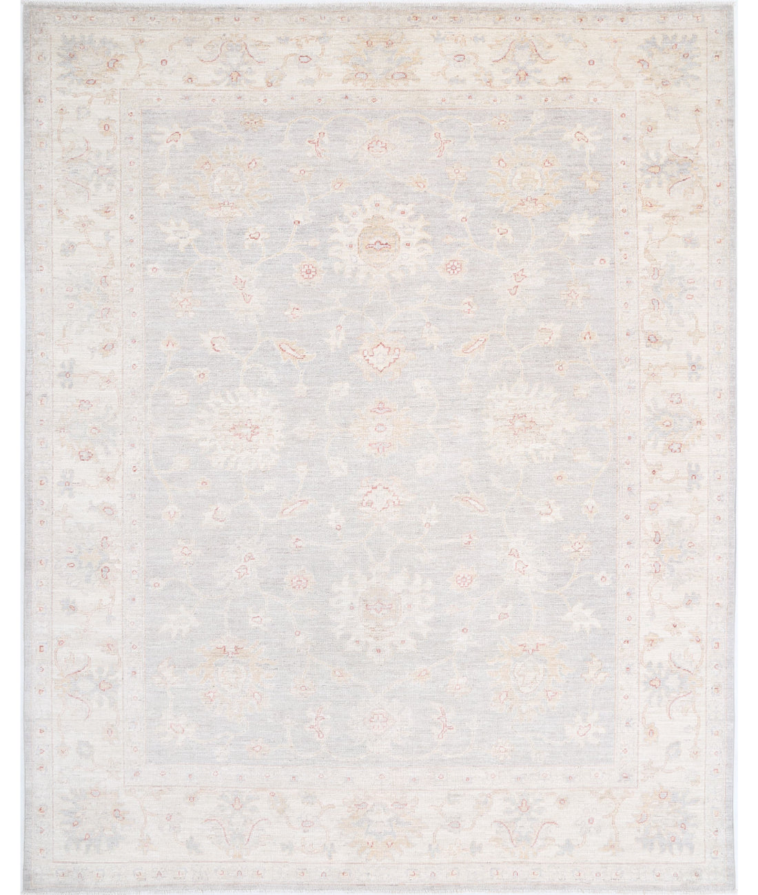 Hand Knotted Oushak Wool Rug - 9&#39;0&#39;&#39; x 11&#39;4&#39;&#39; 9&#39;0&#39;&#39; x 11&#39;4&#39;&#39; (270 X 340) / Grey / Ivory