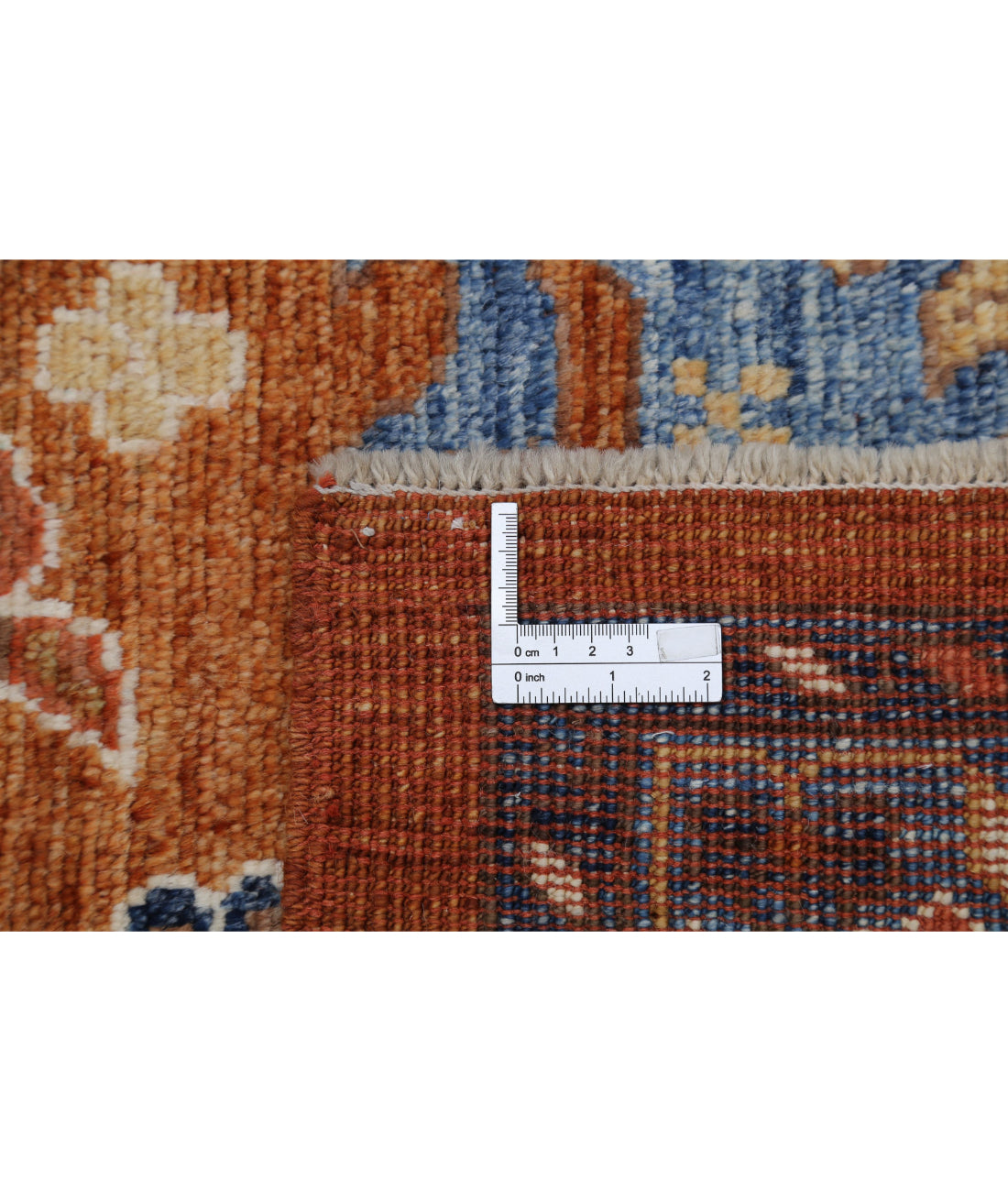 Hand Knotted Oushak Wool Rug - 10'6'' x 14'6'' 10'6'' x 14'6'' (315 X 435) / Rust / Blue