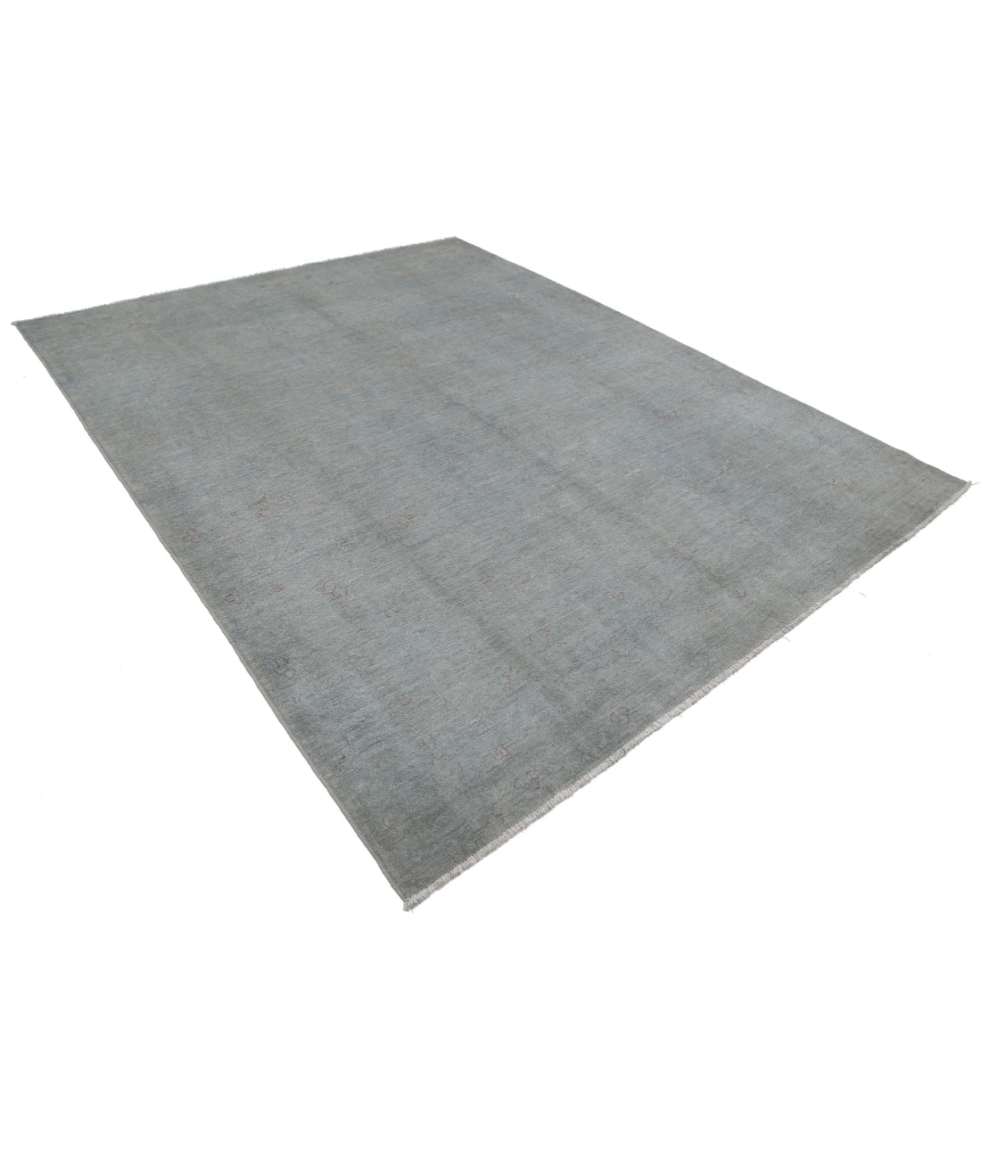 Hand Knotted Overdye Wool Rug - 7'11'' x 9'11'' 7'11'' x 9'11'' (238 X 298) / Grey / Grey