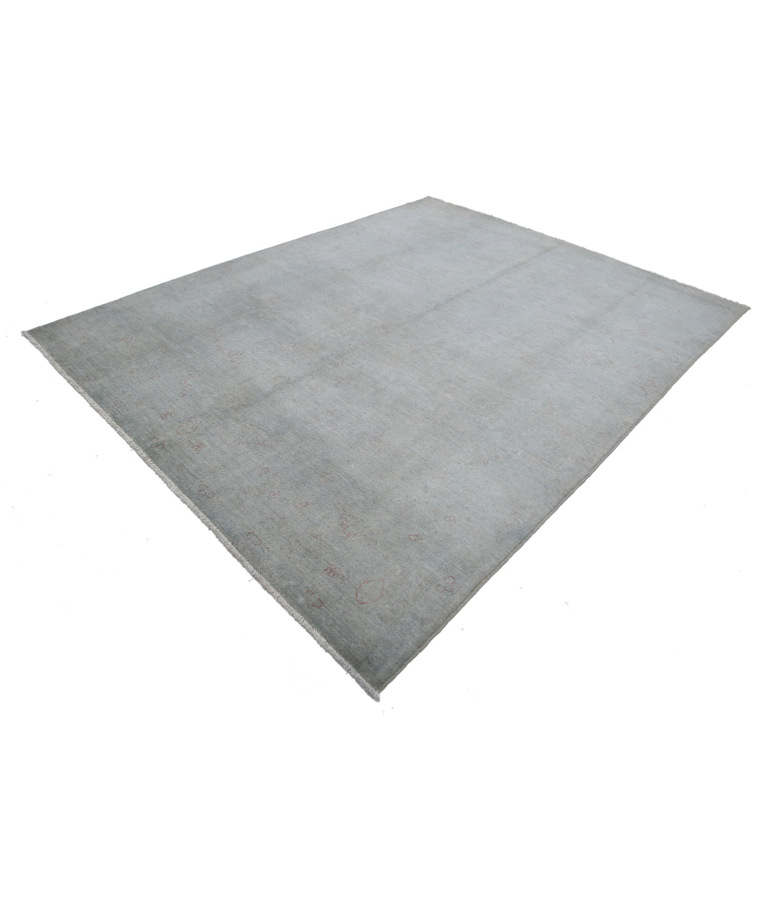 Hand Knotted Overdye Wool Rug - 7'11'' x 9'11'' 7'11'' x 9'11'' (238 X 298) / Grey / Grey