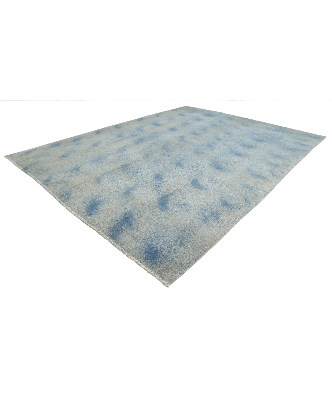 Hand Knotted Overdye Wool Rug - 10'2'' x 13'6'' 10'2'' x 13'6'' (305 X 405) / Grey / Blue