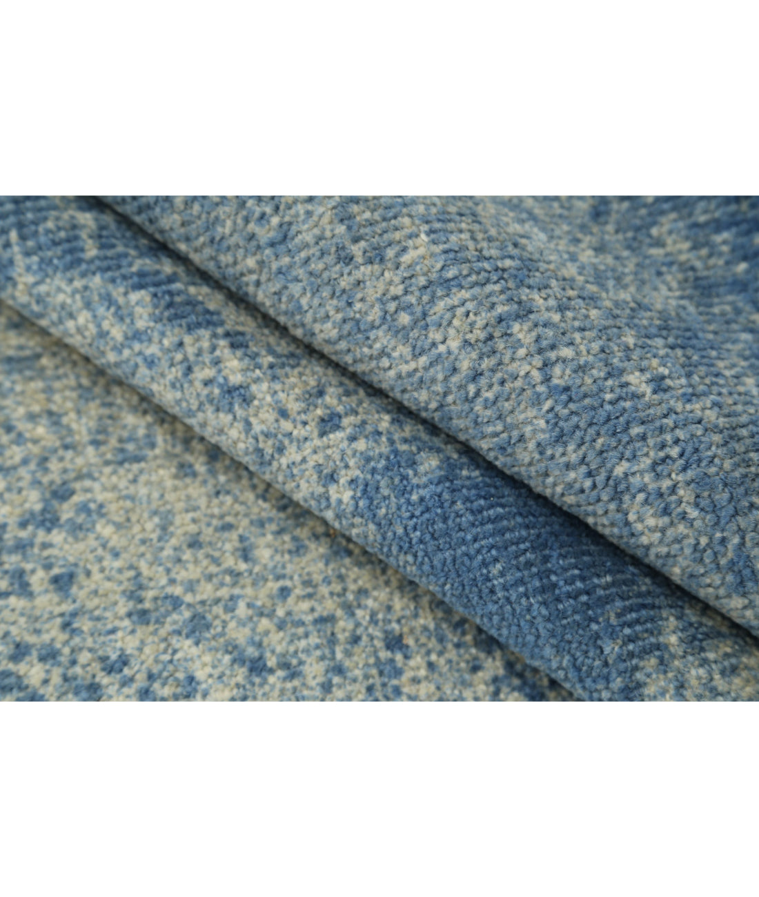 Hand Knotted Overdye Wool Rug - 10'2'' x 13'6'' 10'2'' x 13'6'' (305 X 405) / Grey / Blue