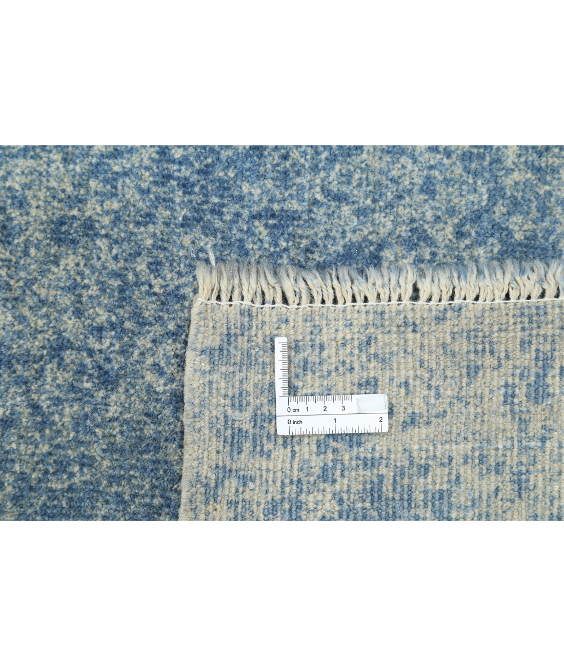 Hand Knotted Overdye Wool Rug - 10'2'' x 13'6'' 10'2'' x 13'6'' (305 X 405) / Grey / Blue