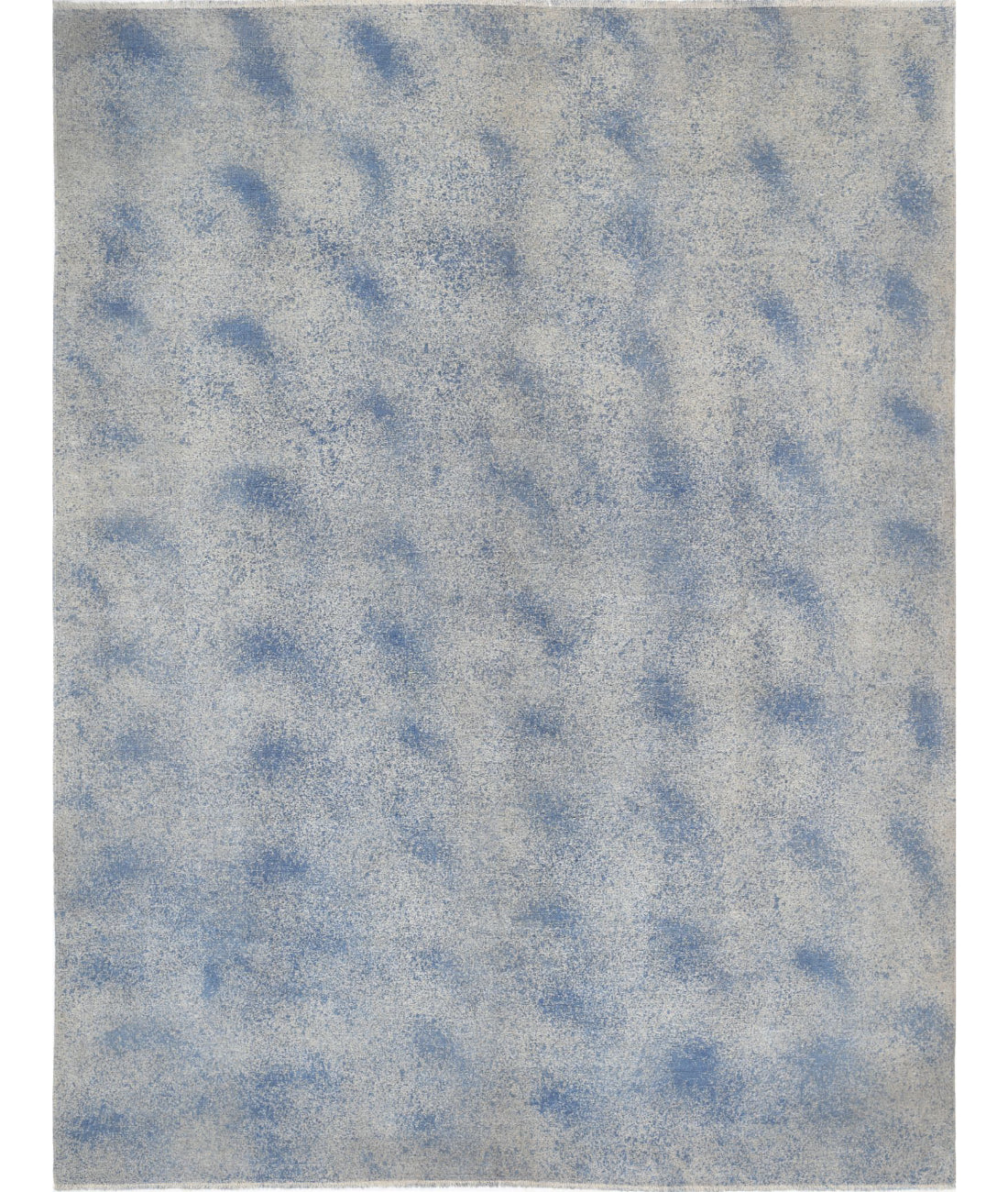 Hand Knotted Overdye Wool Rug - 10'2'' x 13'6'' 10'2'' x 13'6'' (305 X 405) / Grey / Blue