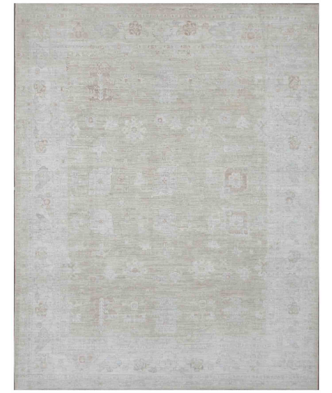 Hand Knotted Oushak Wool Rug 7' 8" X 9' 10" 7' 8" X 9' 10" (234 X 300) / Yellow / Ivory