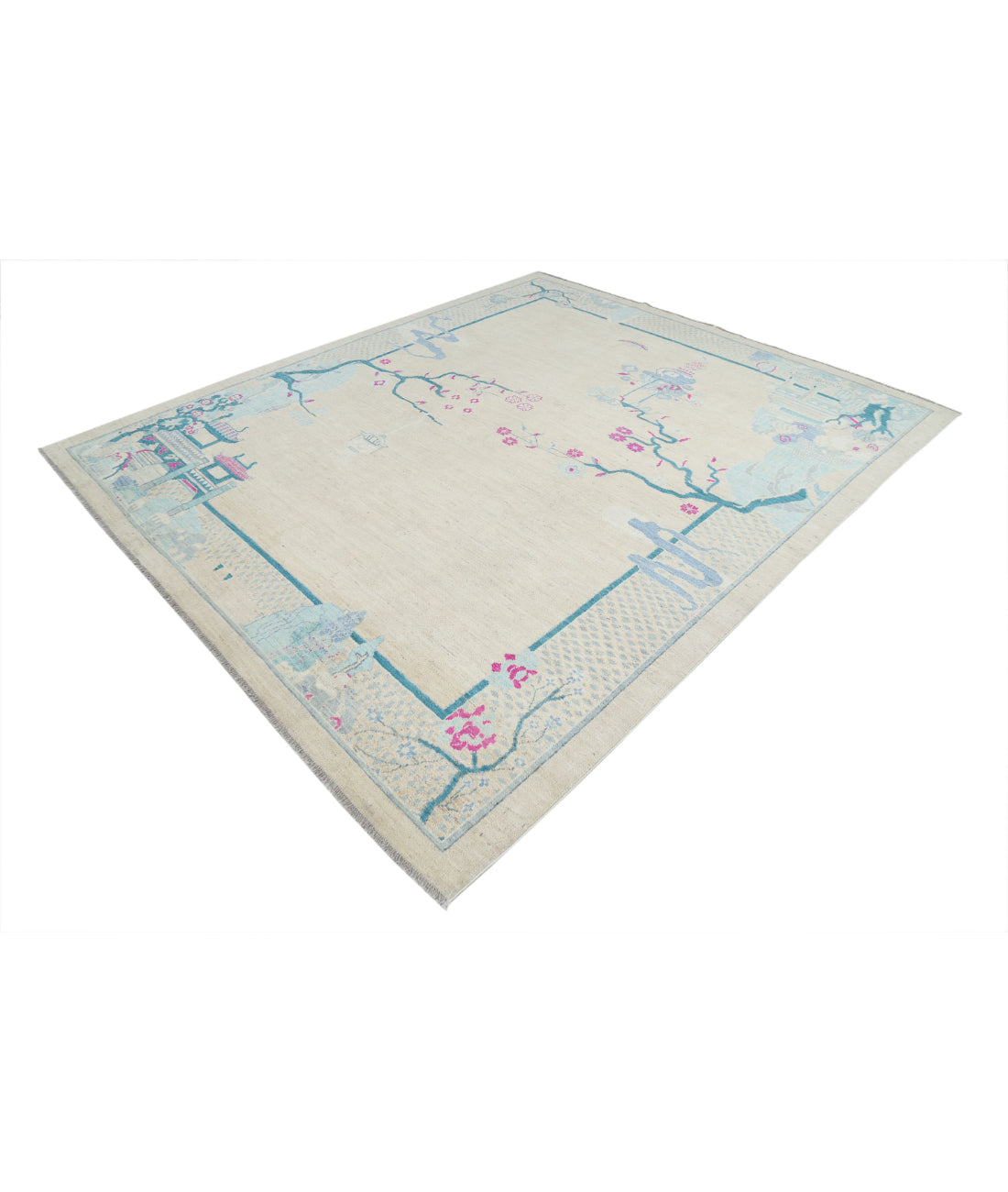 Hand Knotted Chinese Wool Rug - 8'1'' x 9'7'' 8'1'' x 9'7'' (243 X 288) / Brown / Brown