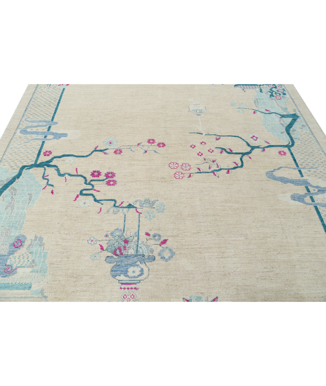 Hand Knotted Chinese Wool Rug - 8'1'' x 9'7'' 8'1'' x 9'7'' (243 X 288) / Brown / Brown