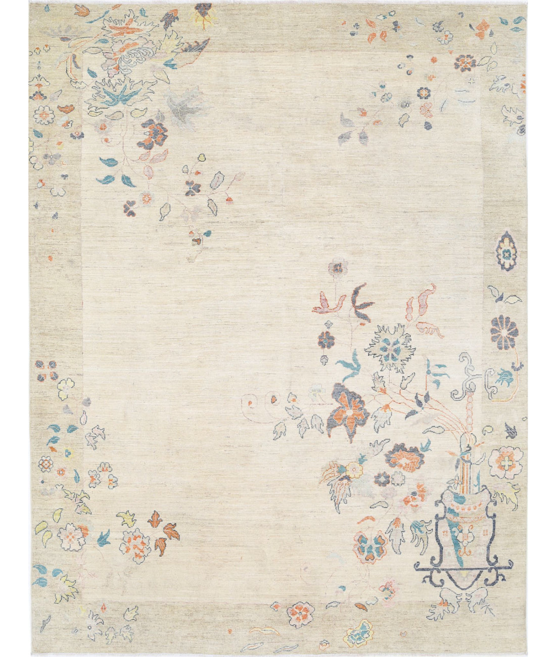 Hand Knotted Chinese Wool Rug - 8&#39;11&#39;&#39; x 11&#39;11&#39;&#39; 8&#39;11&#39;&#39; x 11&#39;11&#39;&#39; (268 X 358) / Gold / Ivory
