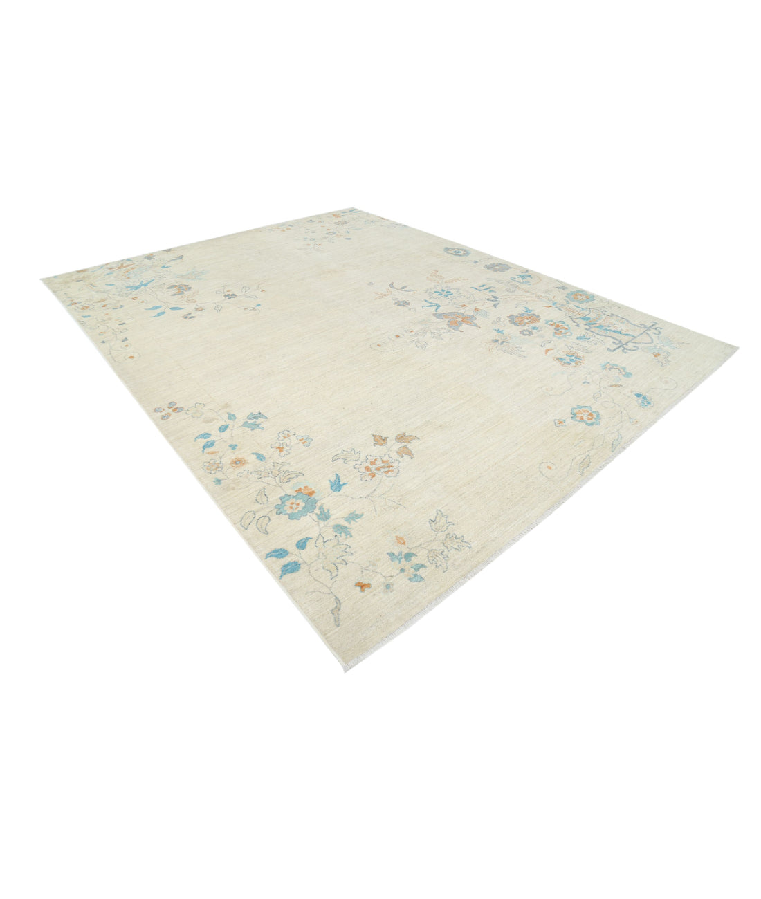 Hand Knotted Oushak Wool Rug - 9'3'' x 11'9'' 9'3'' x 11'9'' (278 X 353) / Brown / Brown