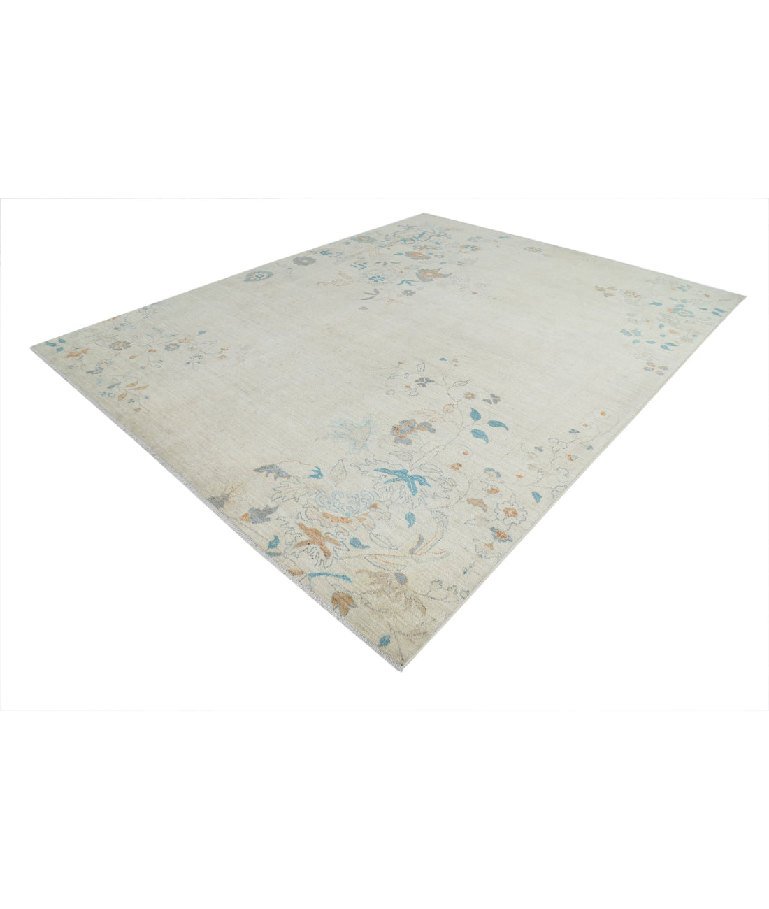 Hand Knotted Oushak Wool Rug - 9'3'' x 11'9'' 9'3'' x 11'9'' (278 X 353) / Brown / Brown