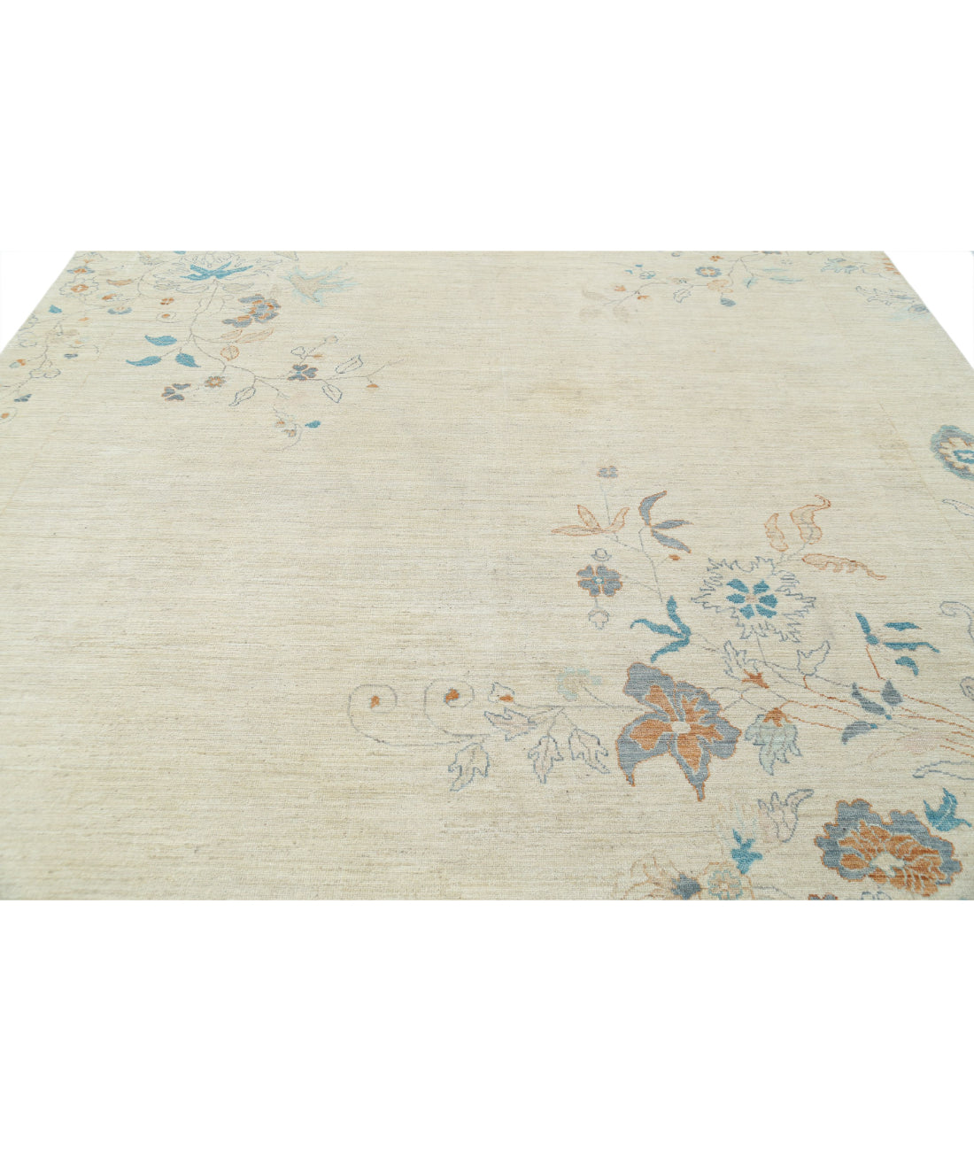 Hand Knotted Oushak Wool Rug - 9'3'' x 11'9'' 9'3'' x 11'9'' (278 X 353) / Brown / Brown